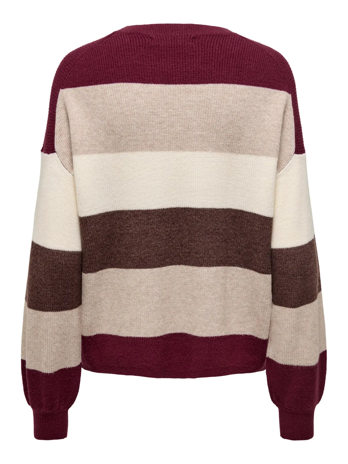 ONLATIA L/S STRIPE PULLOVER ZINFANDEL