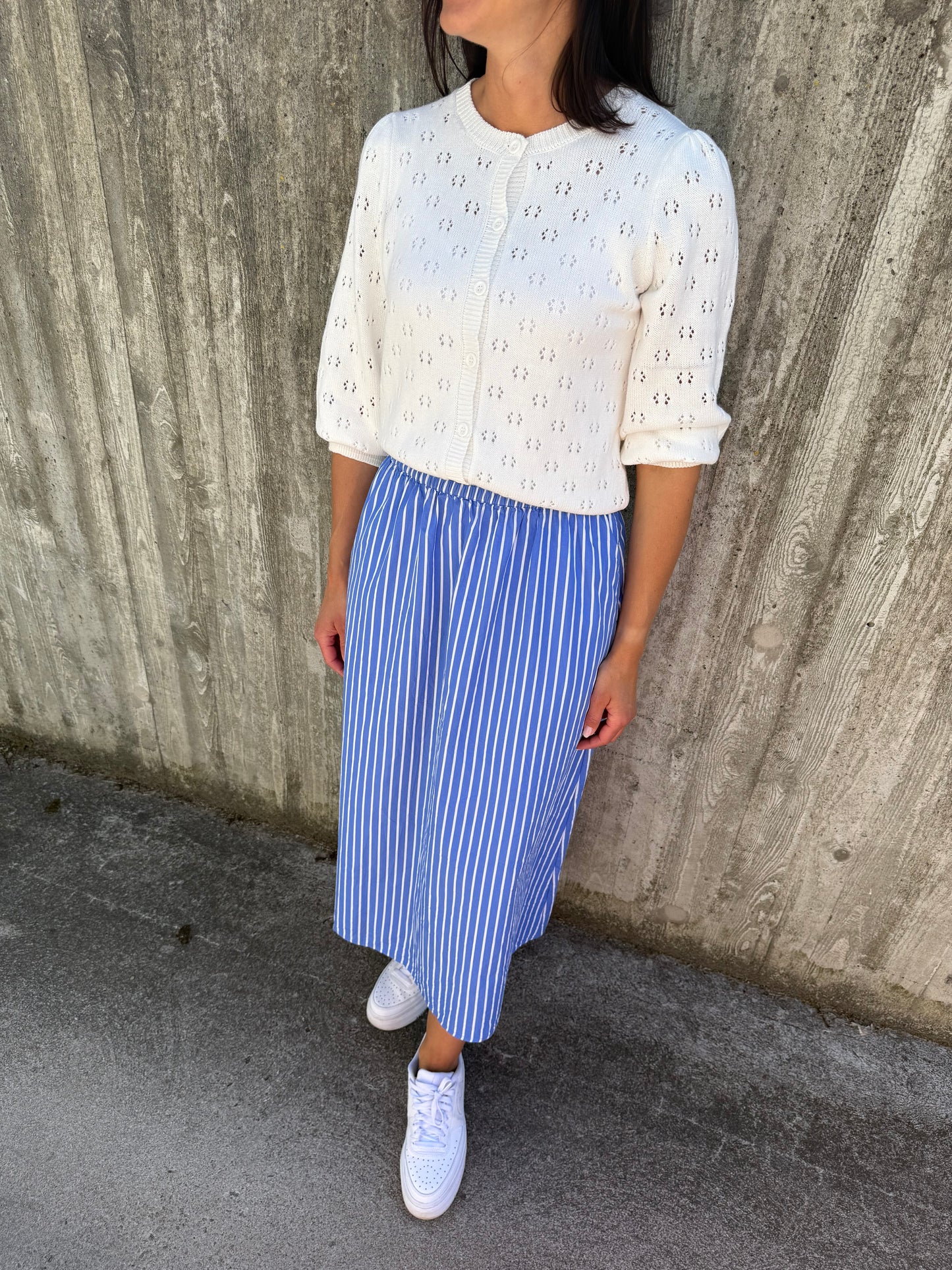 PGRUNA STRIPED MIDI SKIRT