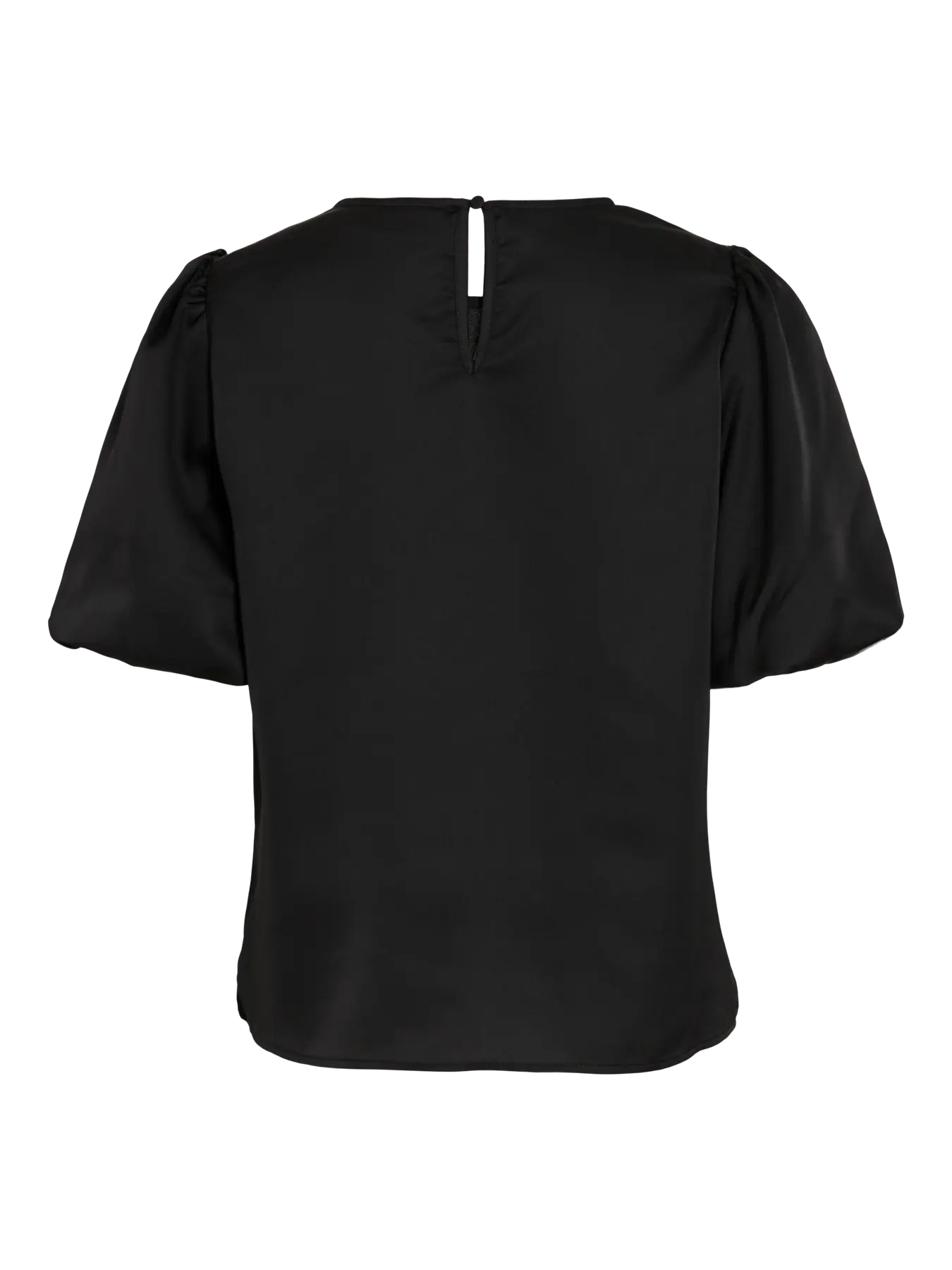 VIELLETTE 2/4 SATIN PUFF TOP BLACK