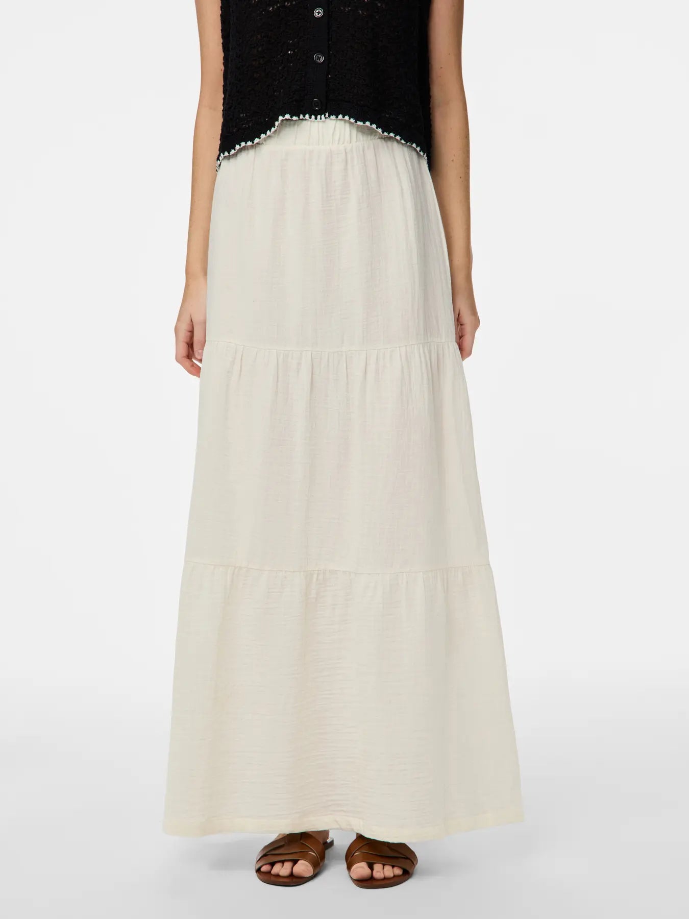 PCSIKKA HW MAXI SKIRT CREME