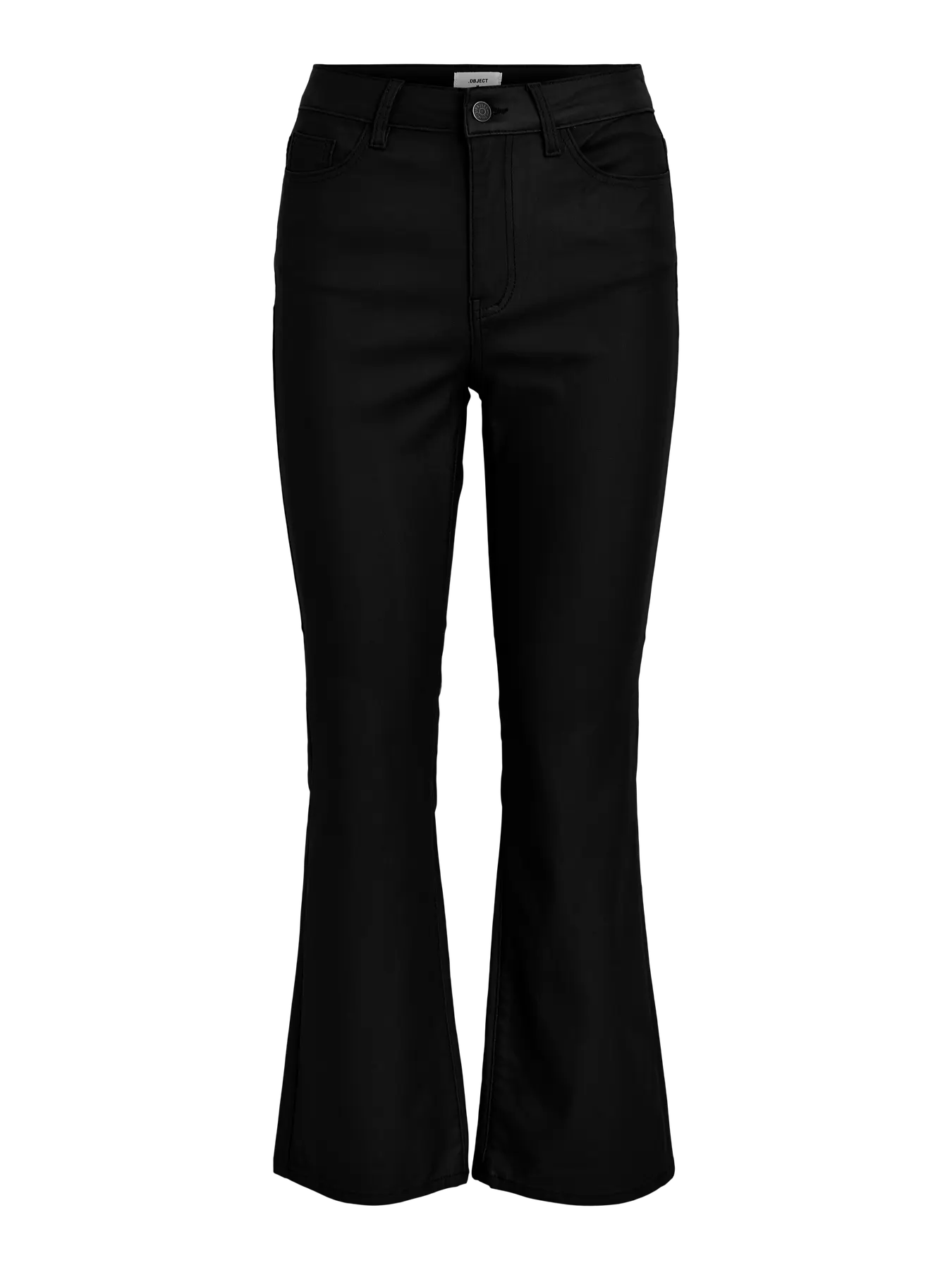 OBJBELLE MW 7/8 COATED FLARED PANTS
