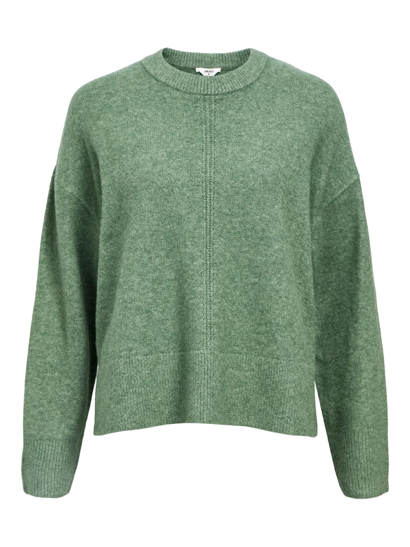 OBJJUNO L/S LO O-NECK KNIT GREEN MELANGE