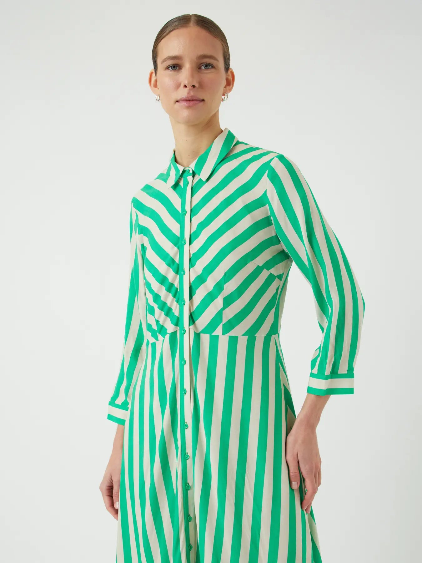 YASSAVANNA LONG SHIRT DRESS GREEN