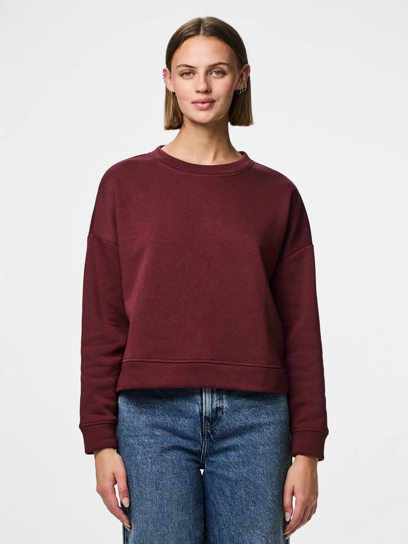 PCCHILLI LS LOOSE SWEAT TAWNY PORT