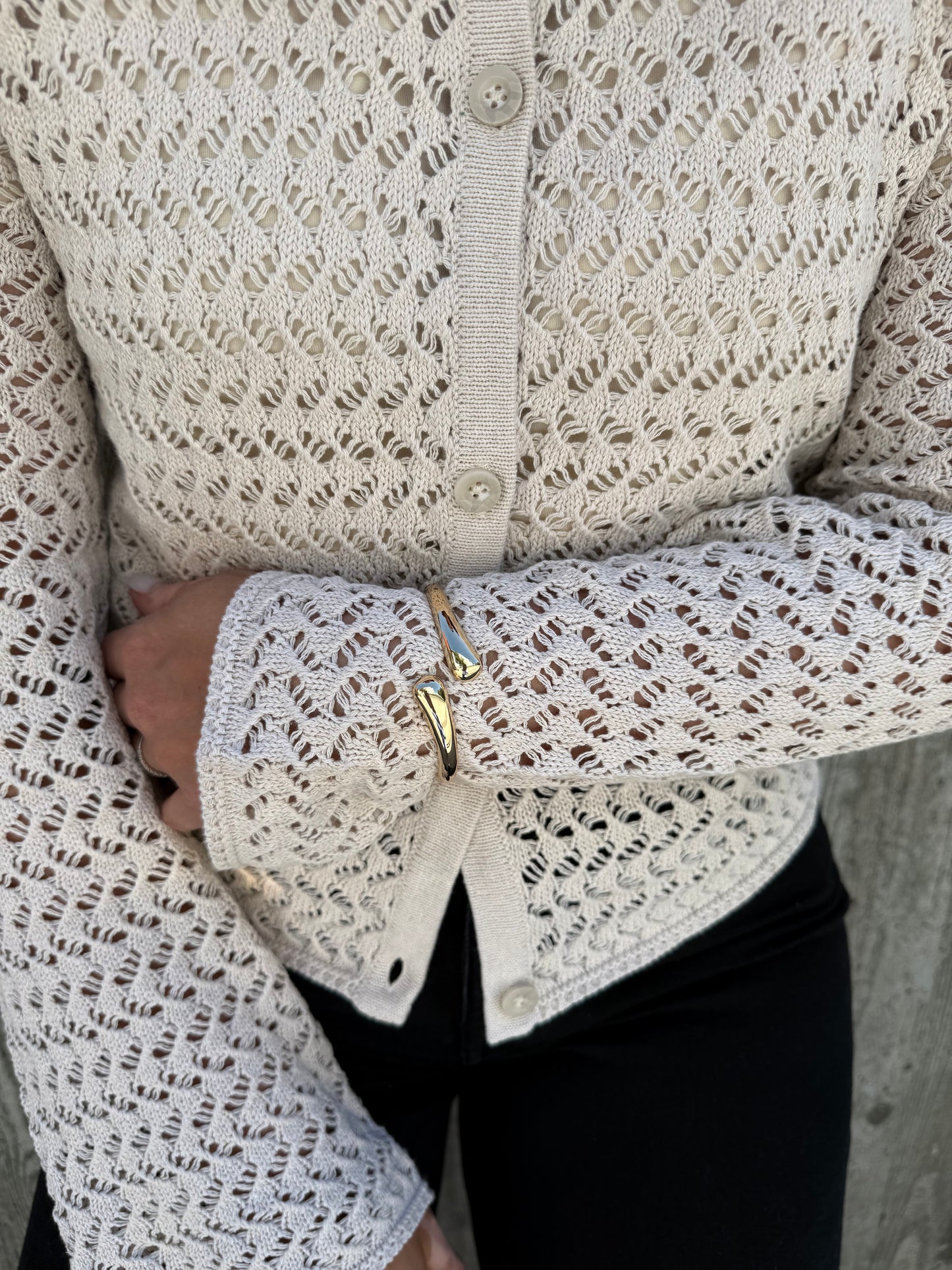 ONLLULI LS STRUCTURE BUTTON CARDIGAN