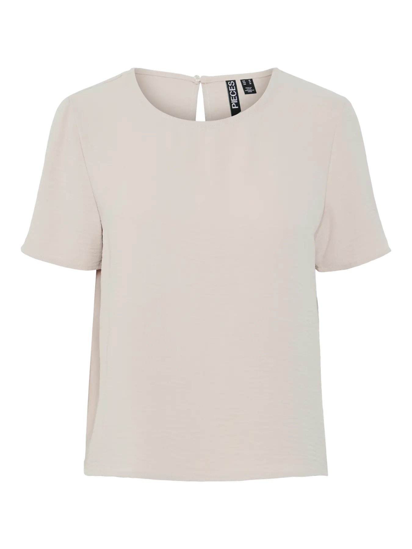 PCANNA SS O-NECK TOP BEIGE