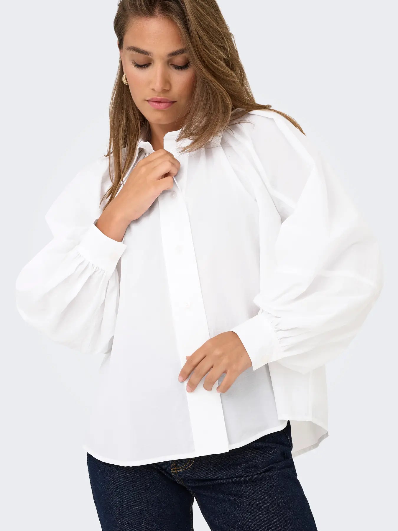 ONLRIVER LS SHIRT WHITE