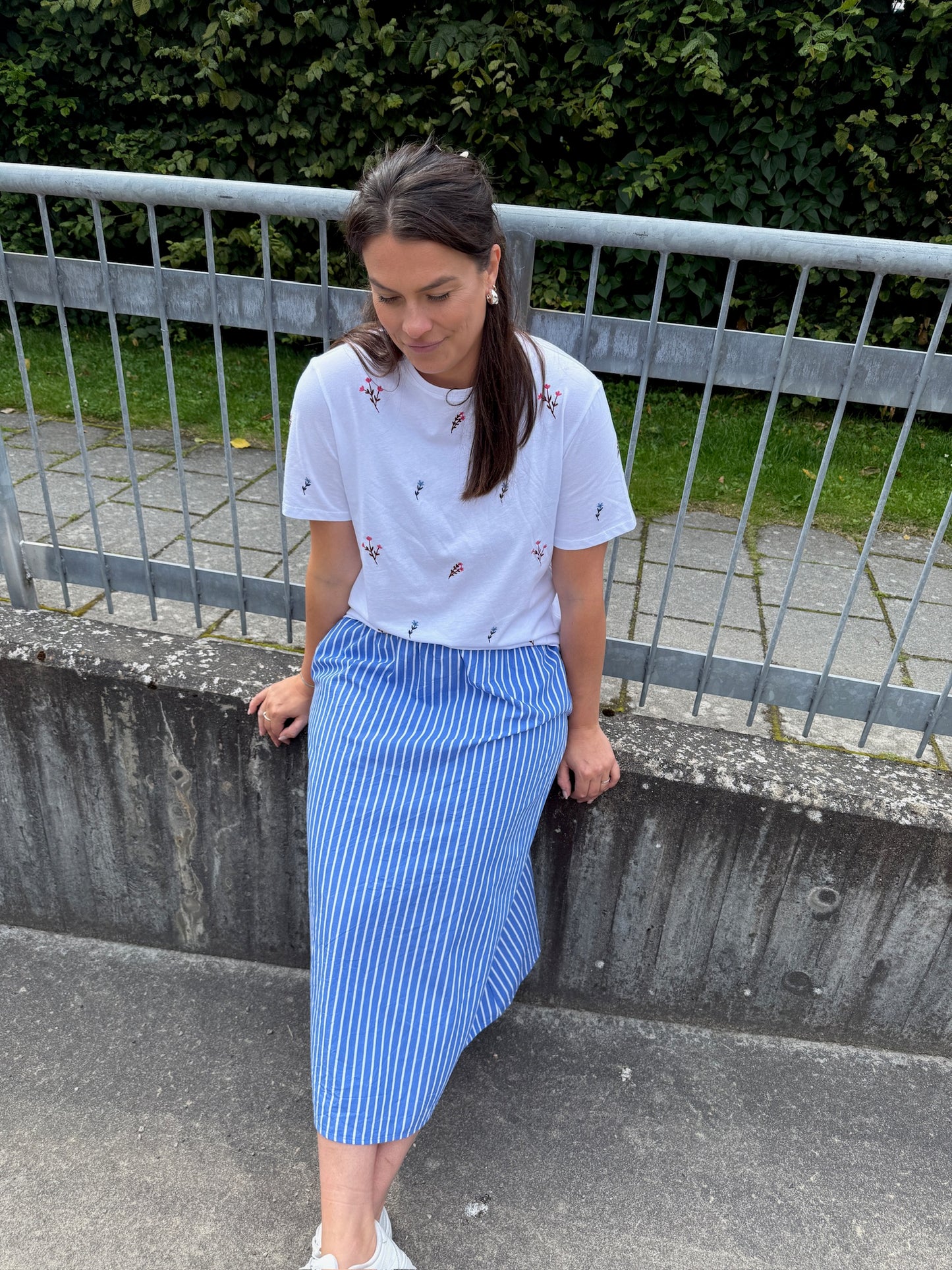 PGRUNA STRIPED MIDI SKIRT