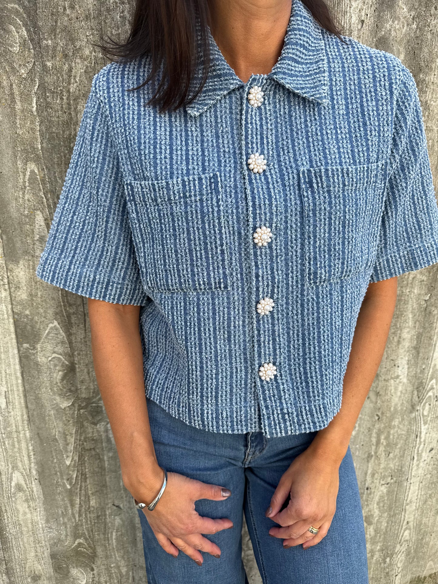 PCMALBA SS DENIM SHIRT