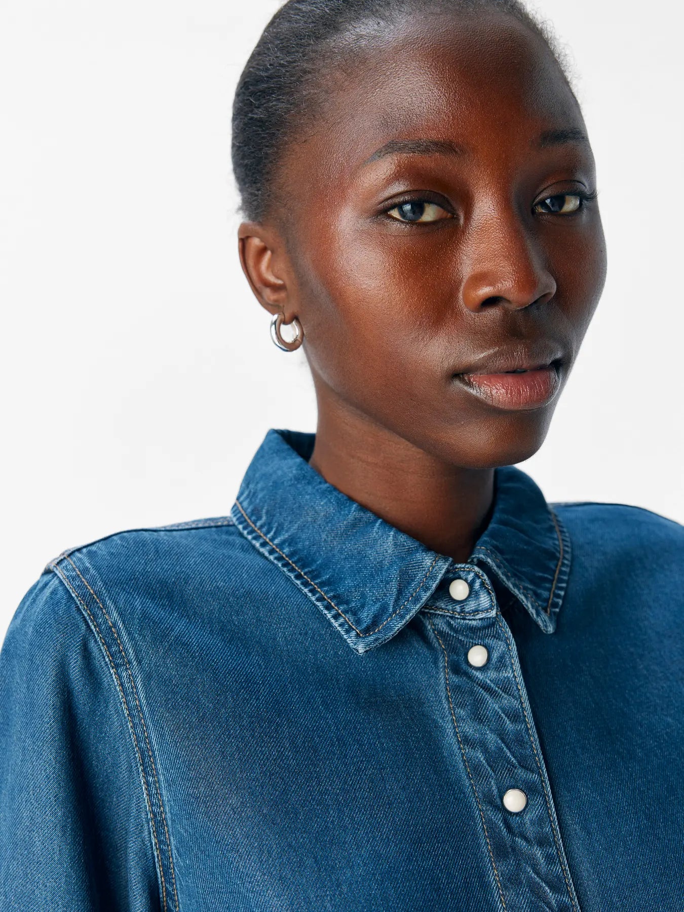 OBJFRAME 2/4 RE DENIM TOP DARK BLUE RINSE