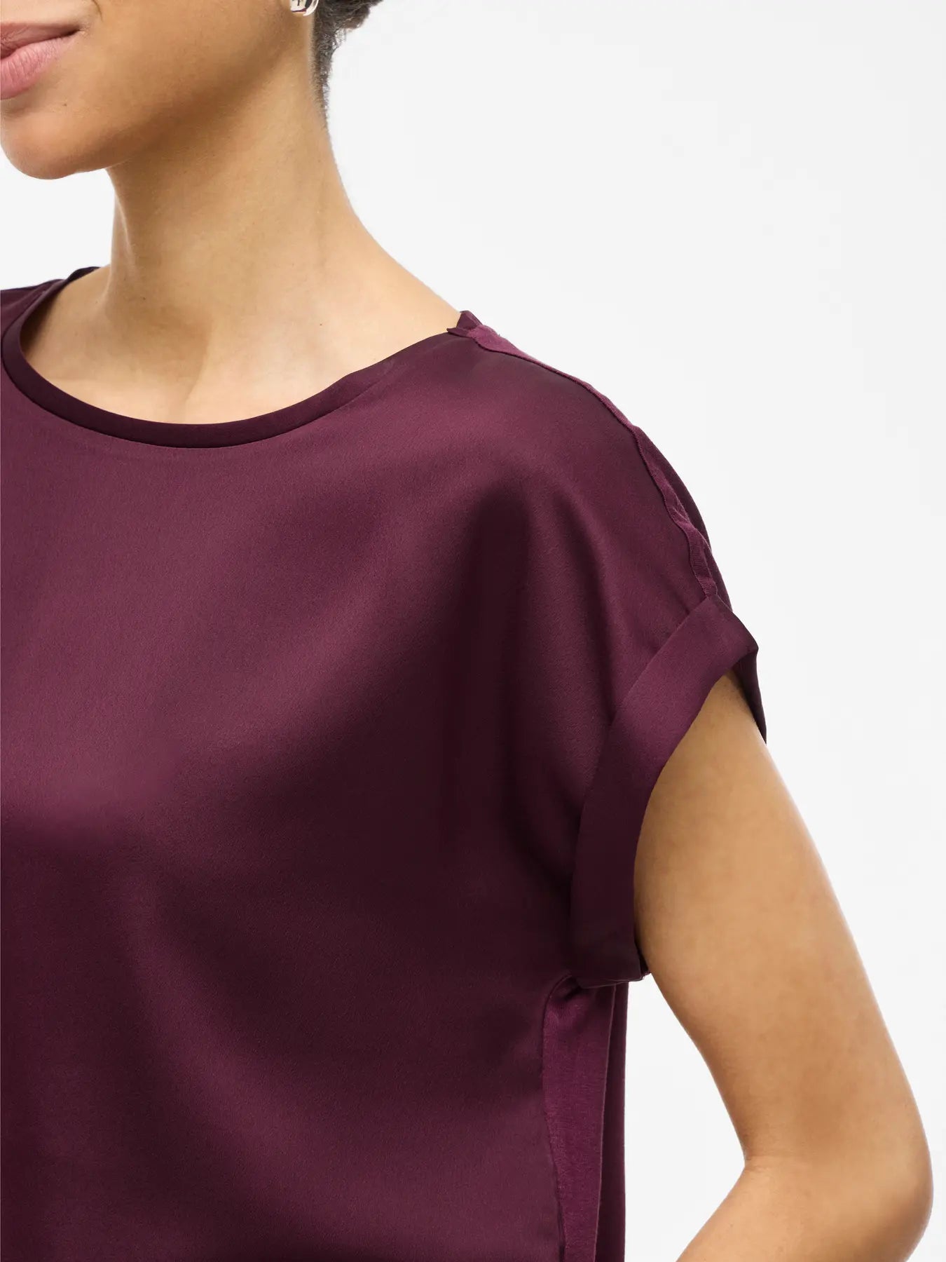 VIELLETTE S/S SATIN TOP FIG