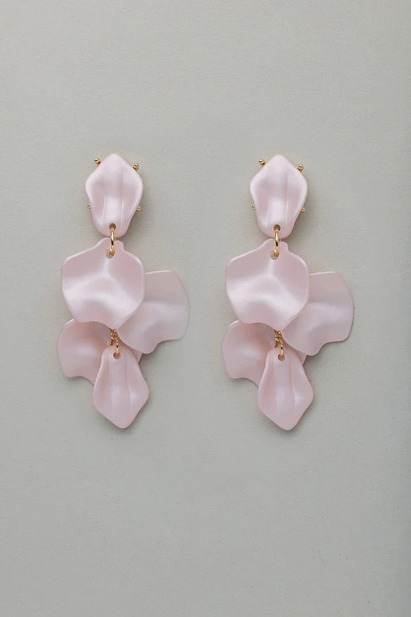 Leaf Earrings Pearl Light Pink