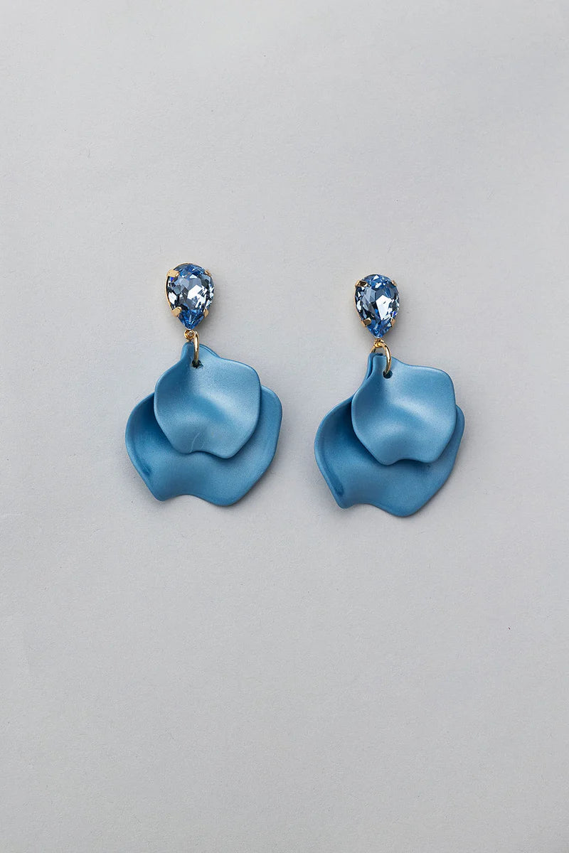 Leaf Earrings Blue