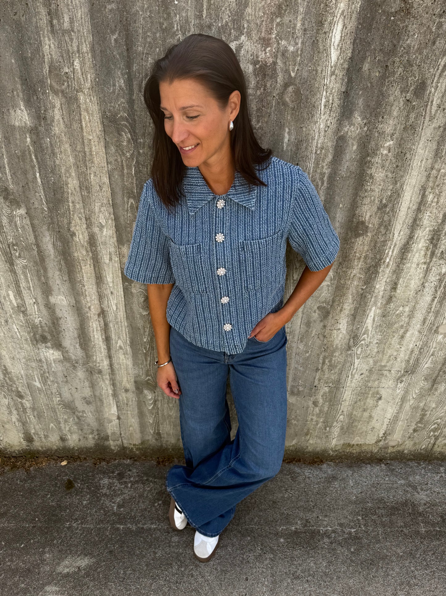 PCMALBA SS DENIM SHIRT
