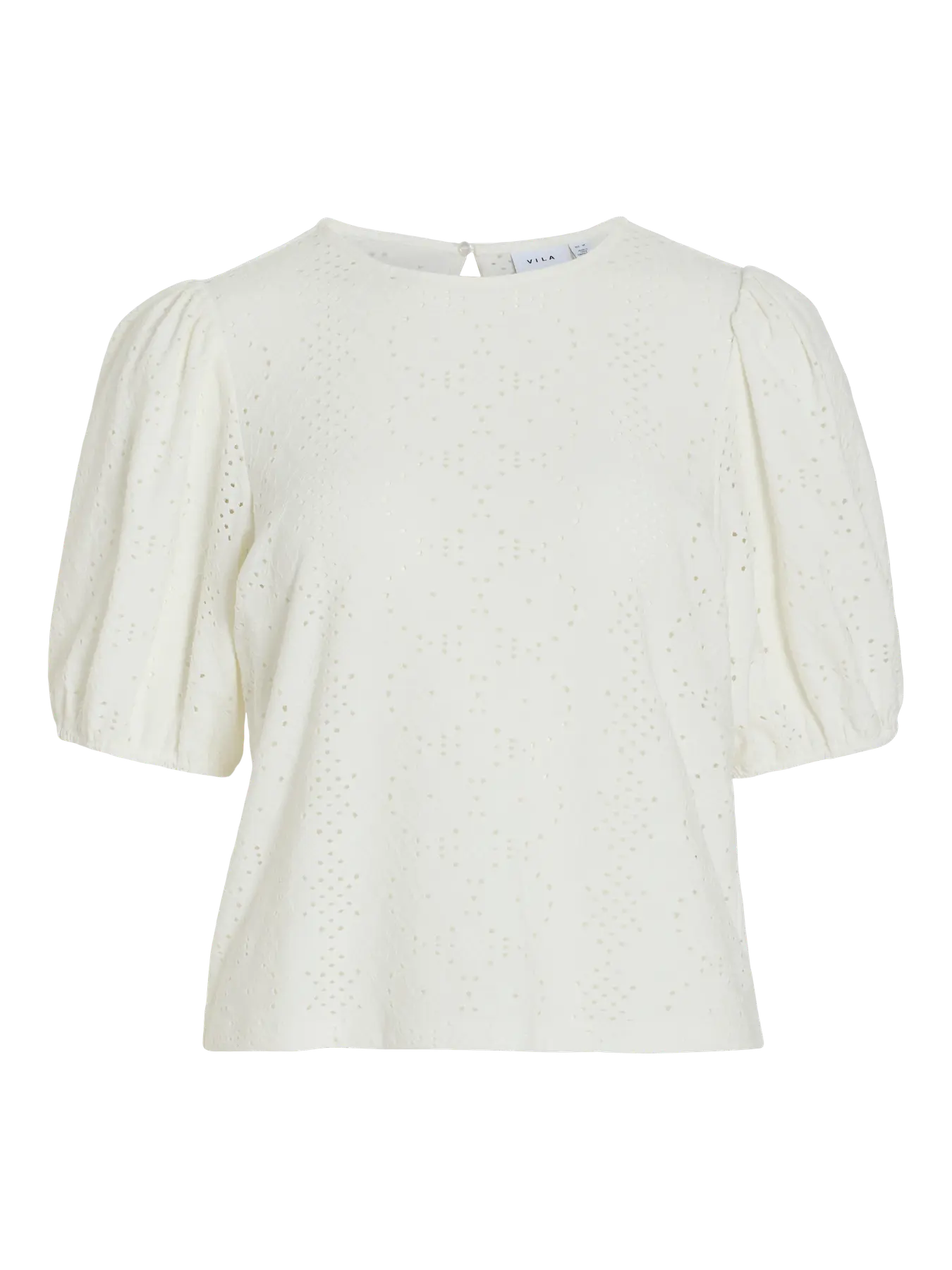 VIKALLY O-NECK 2/4 TOP WHITE