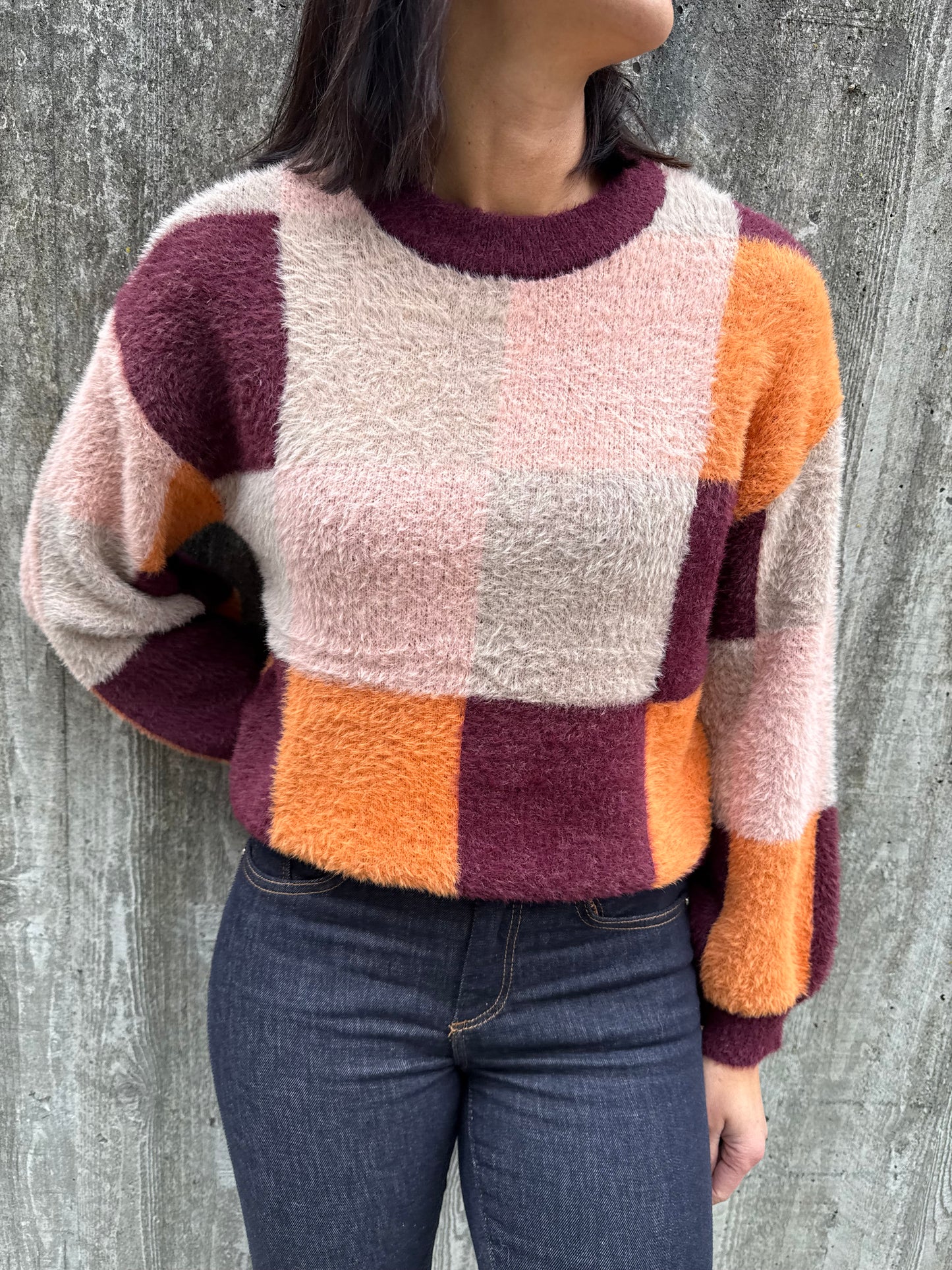 VIHALLO O-NECK L/S JACQUARD KNIT TOP