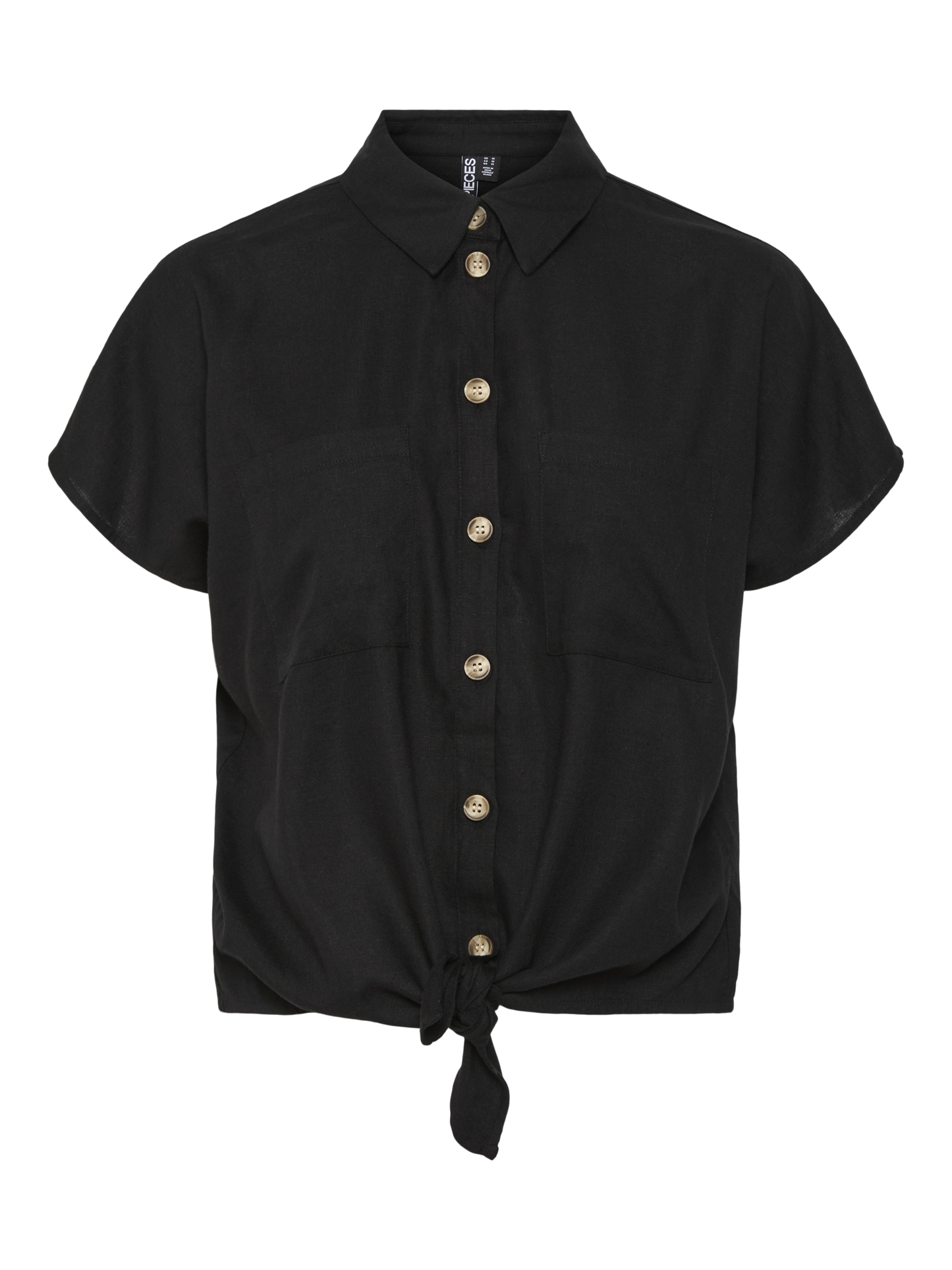 PCPIA SS TIE SHIRT BLACK