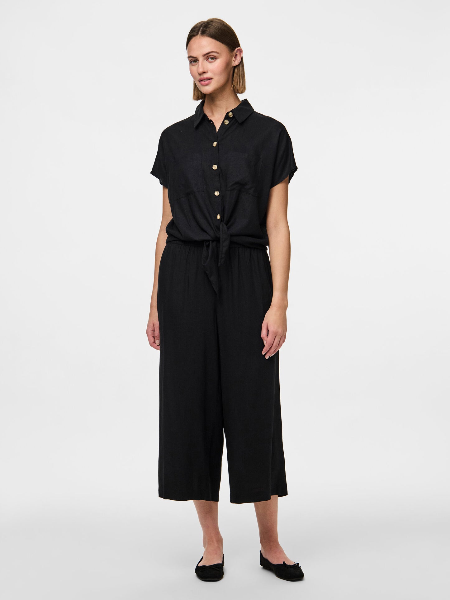 PCPIA SS TIE SHIRT BLACK