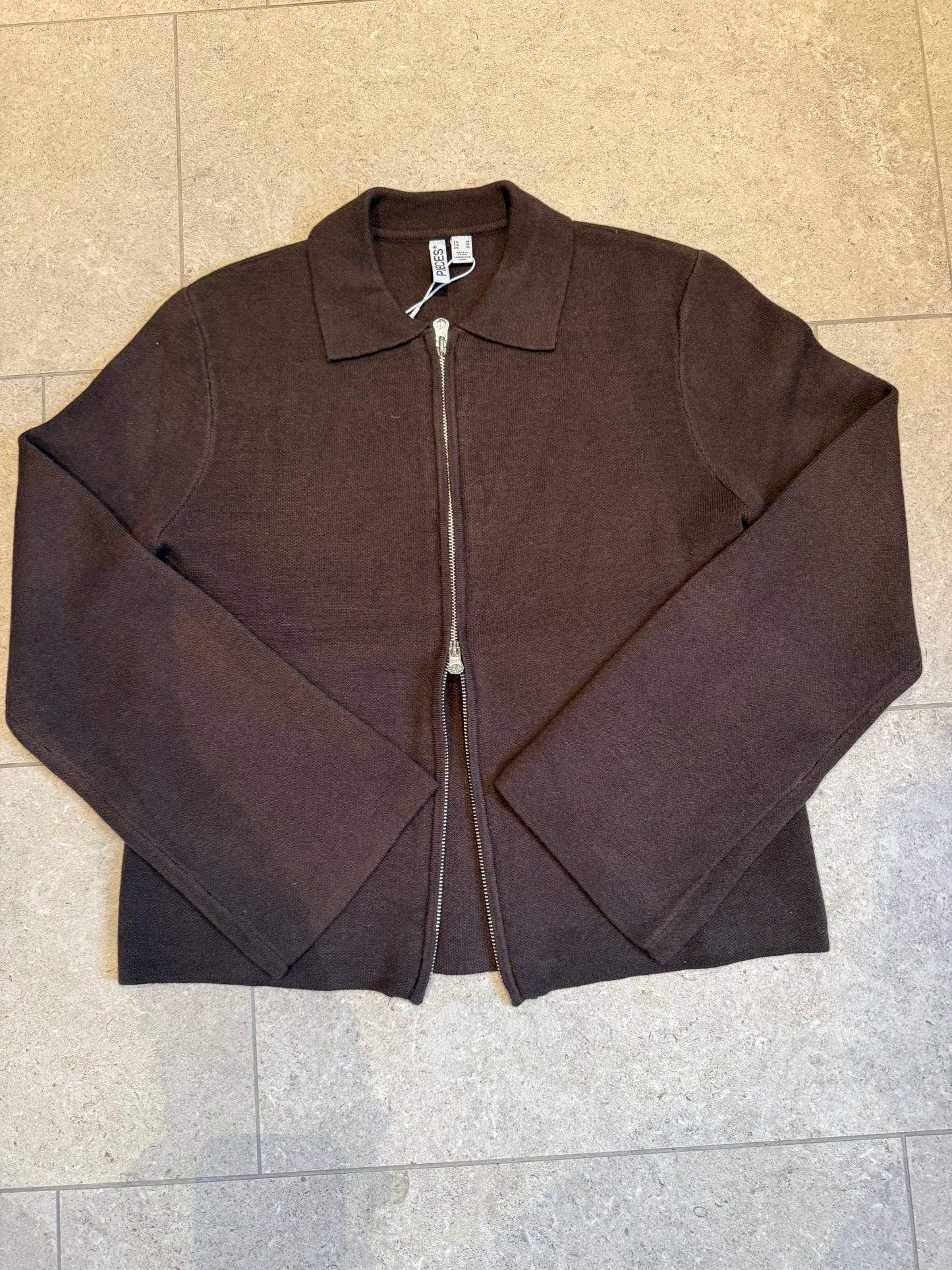 PCRAJA LS ZIP KNIT CARDIGAN