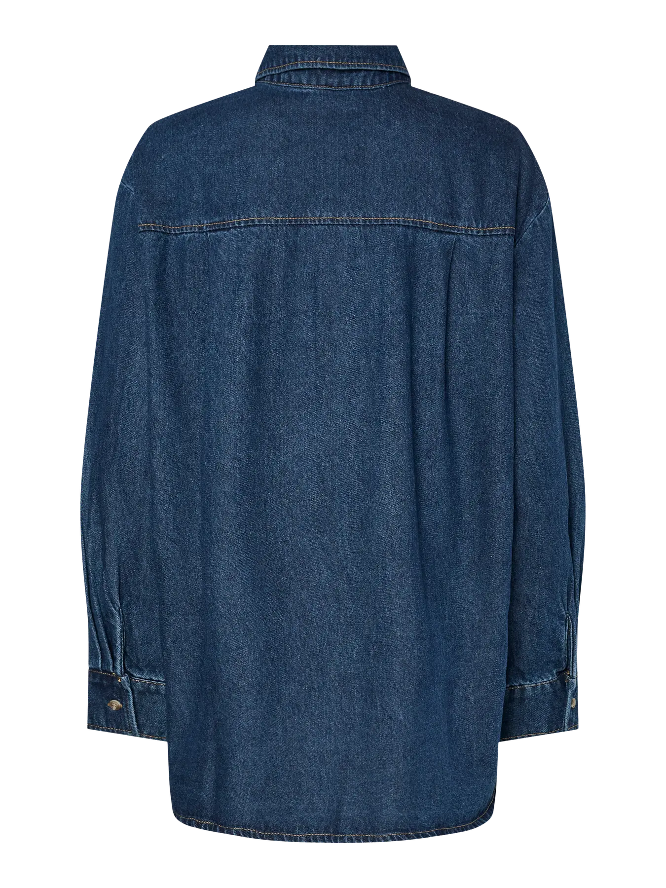 PCMAISIE LS DENIM SHIRT DARK BLUE