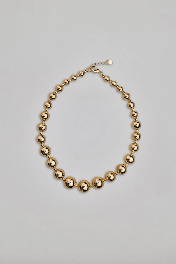 Bead Necklace Gold Big
