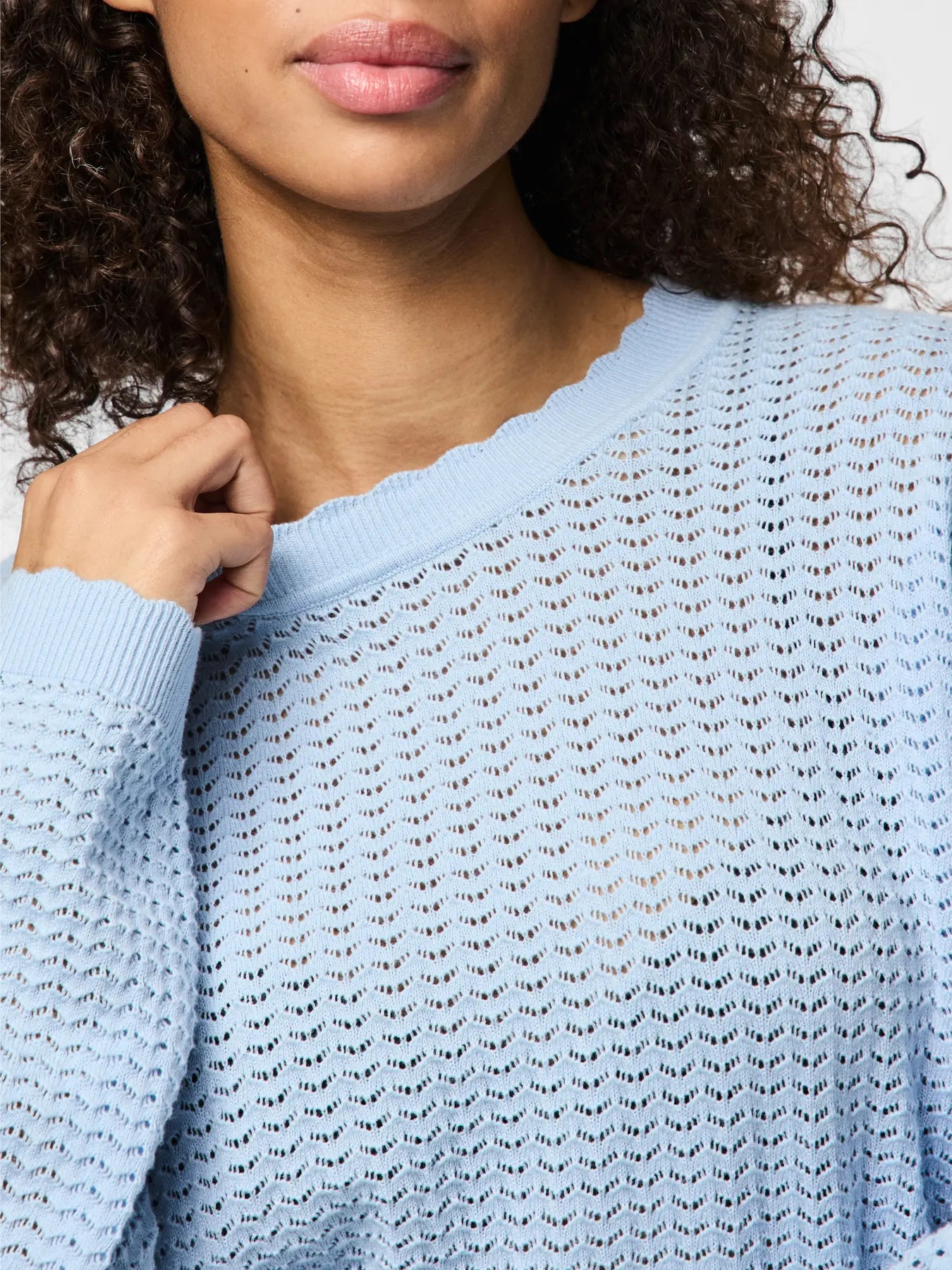 PCSCOUT LS O-NECK KNIT LIGHT BLUE
