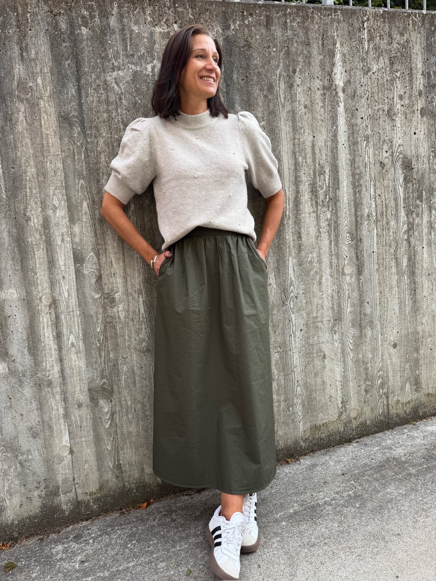 VISOPHIE HW ANKLE SKIRT DEEP GREEN