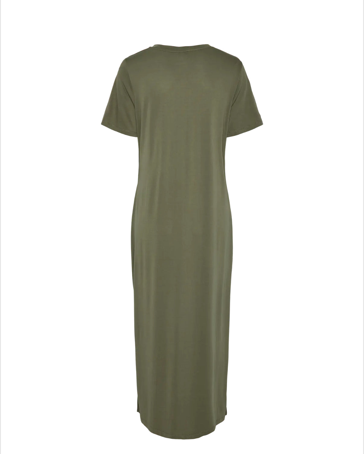PCANORA SS O-NECK KNOT DRESS GREEN