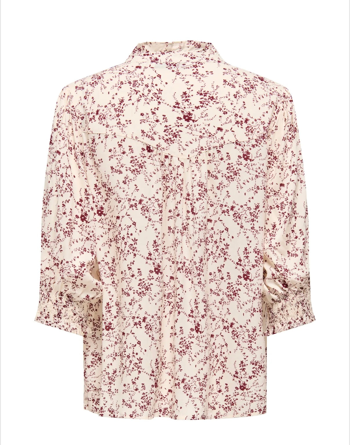ONLRAYA 3/4 SHIRT ZINFANDEL FLOWER