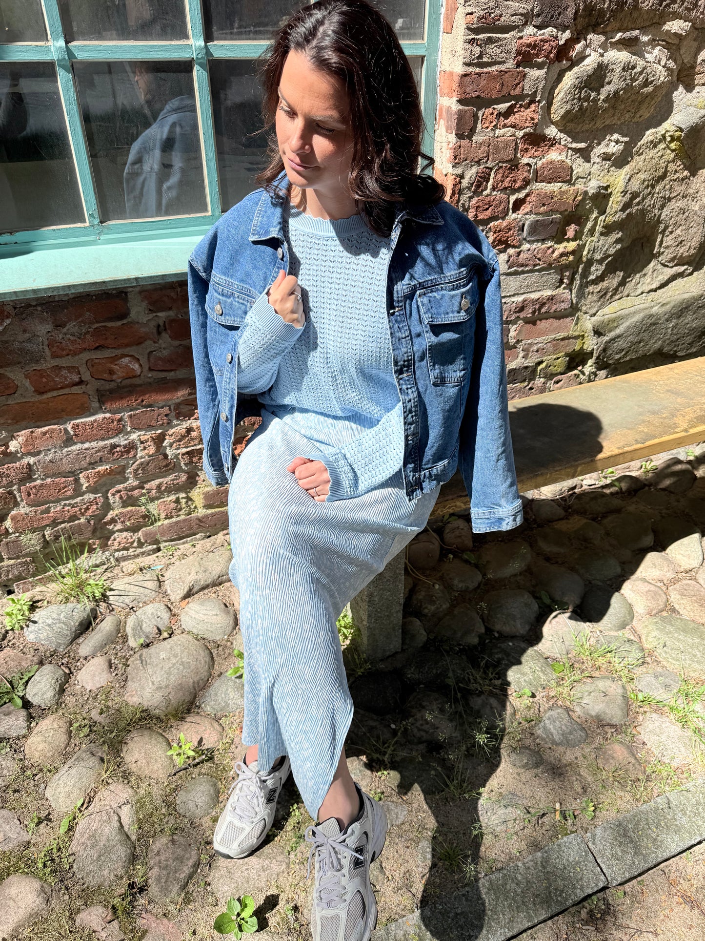 PCSCOUT LS O-NECK KNIT LIGHT BLUE