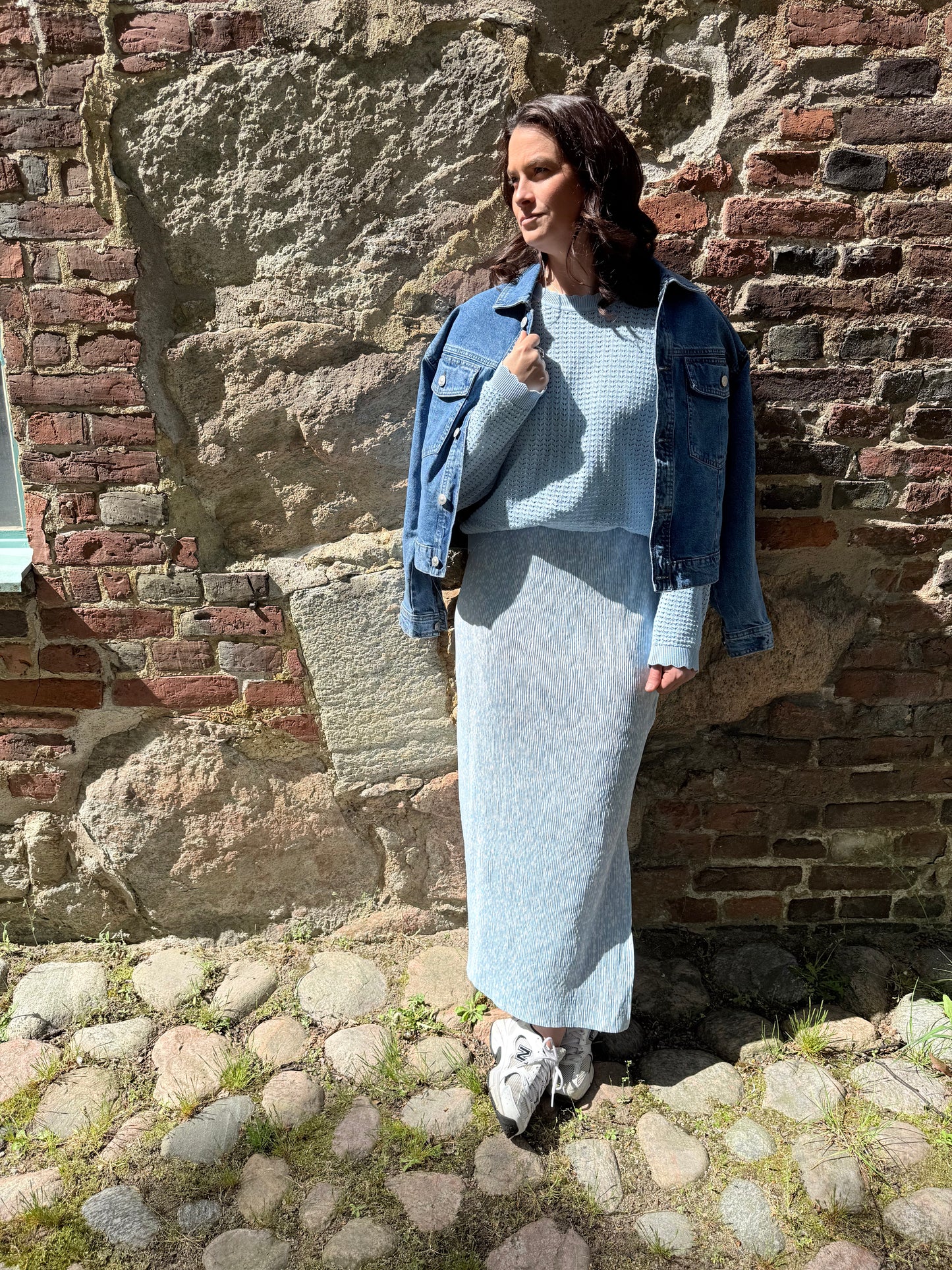 PCSCOUT LS O-NECK KNIT LIGHT BLUE