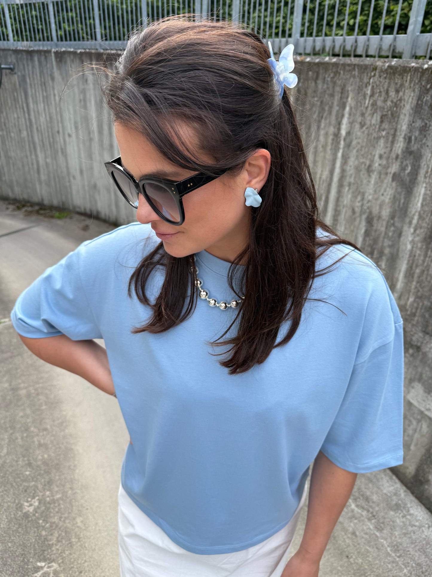 ONLLARA S/S BOXY TEE BLUE