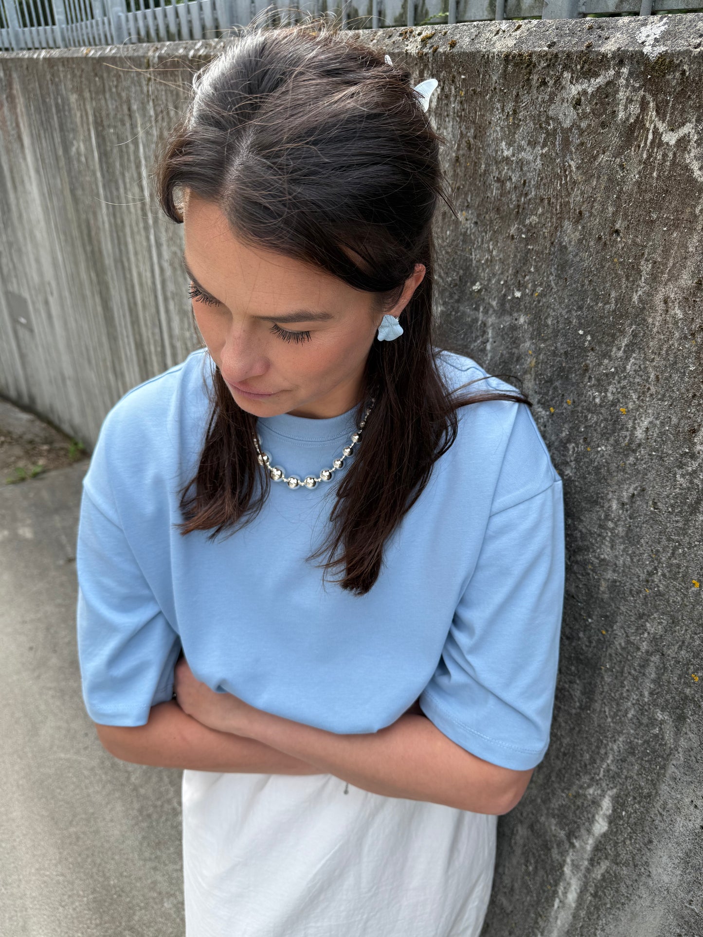 ONLLARA S/S BOXY TEE BLUE