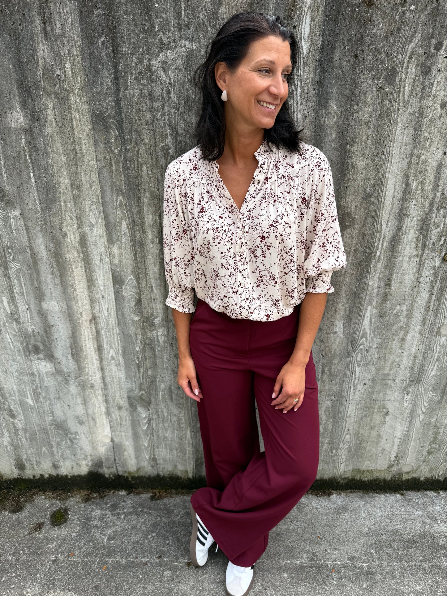 PCKAMIL HW WIDE PANT TAWNY PORT