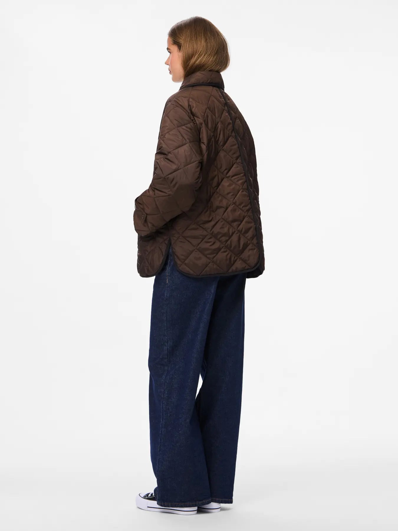 PCEMILY SHORT QUILTED JACKET HOT FUDGE