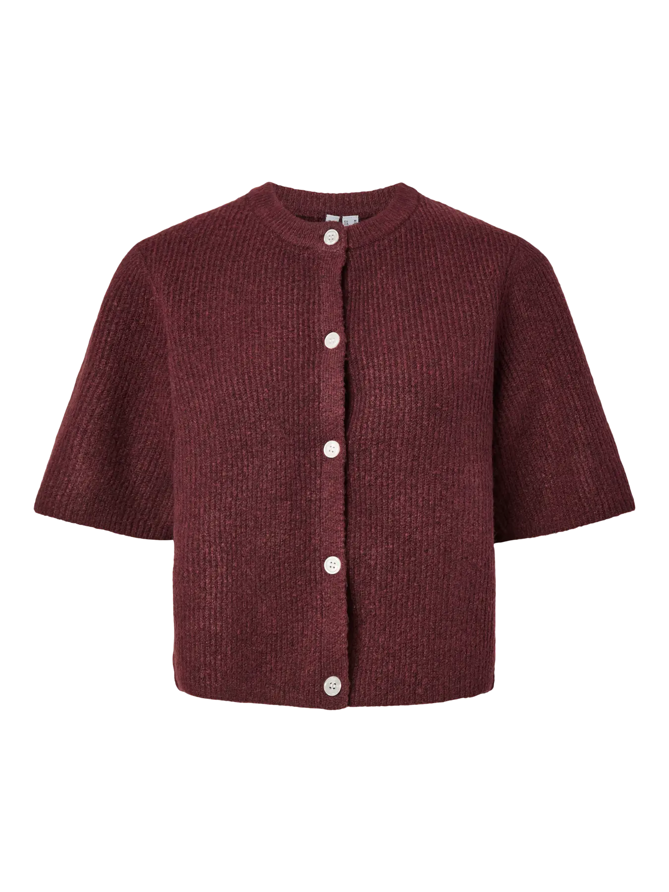 PCSILLY SS O-NECK KNIT CARDIGAN TAWNY PORT