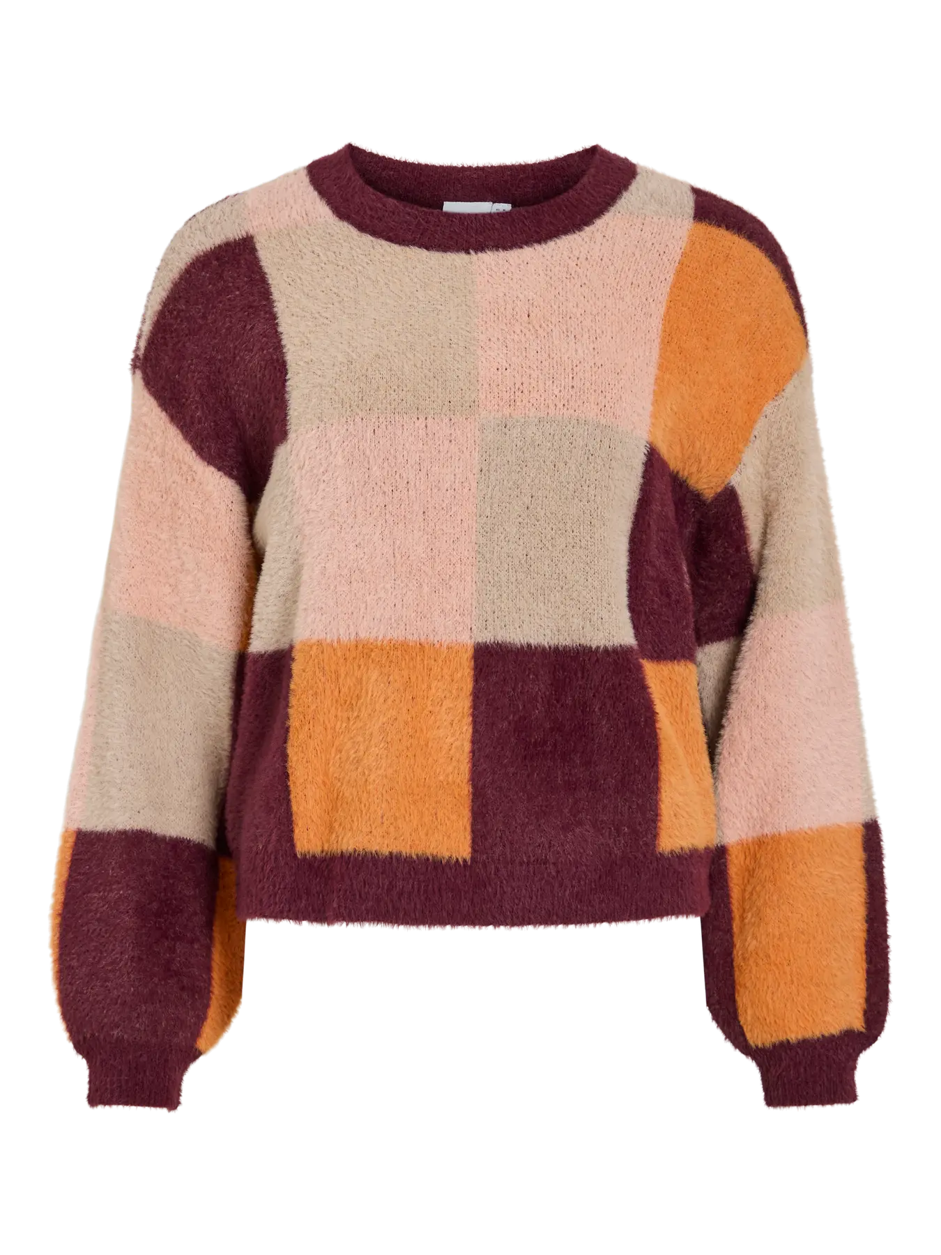 VIHALLO O-NECK L/S JACQUARD KNIT TOP