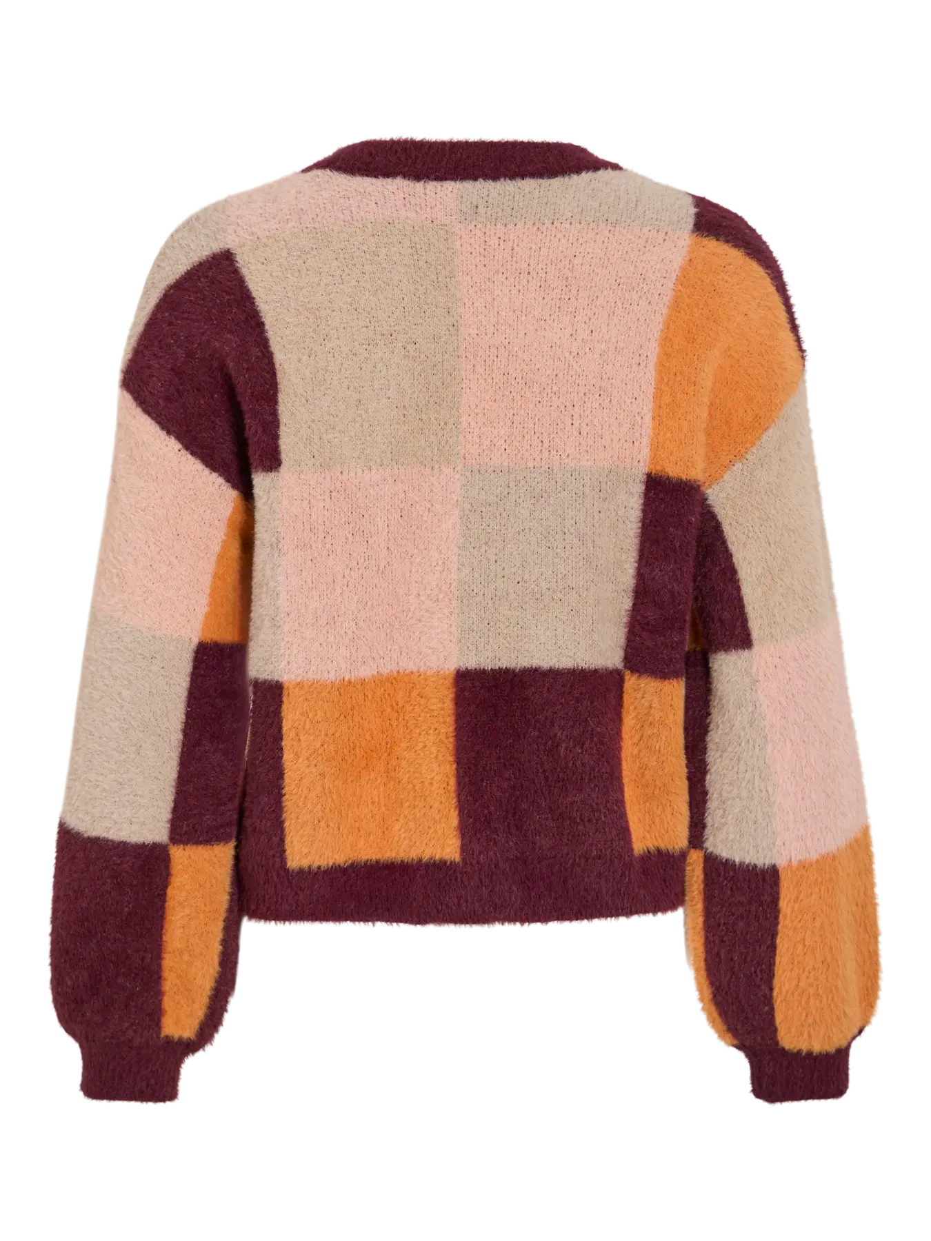 VIHALLO O-NECK L/S JACQUARD KNIT TOP