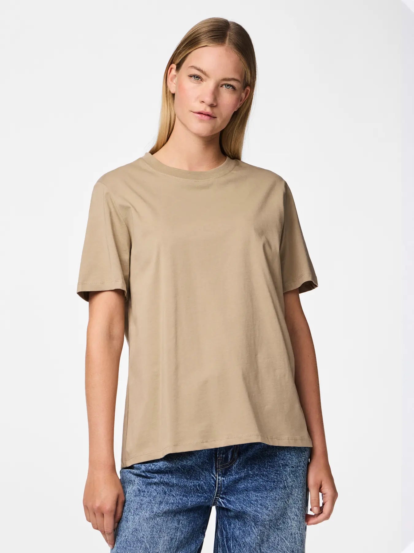 PCRIA SS SOLID TEE SILVER MINK