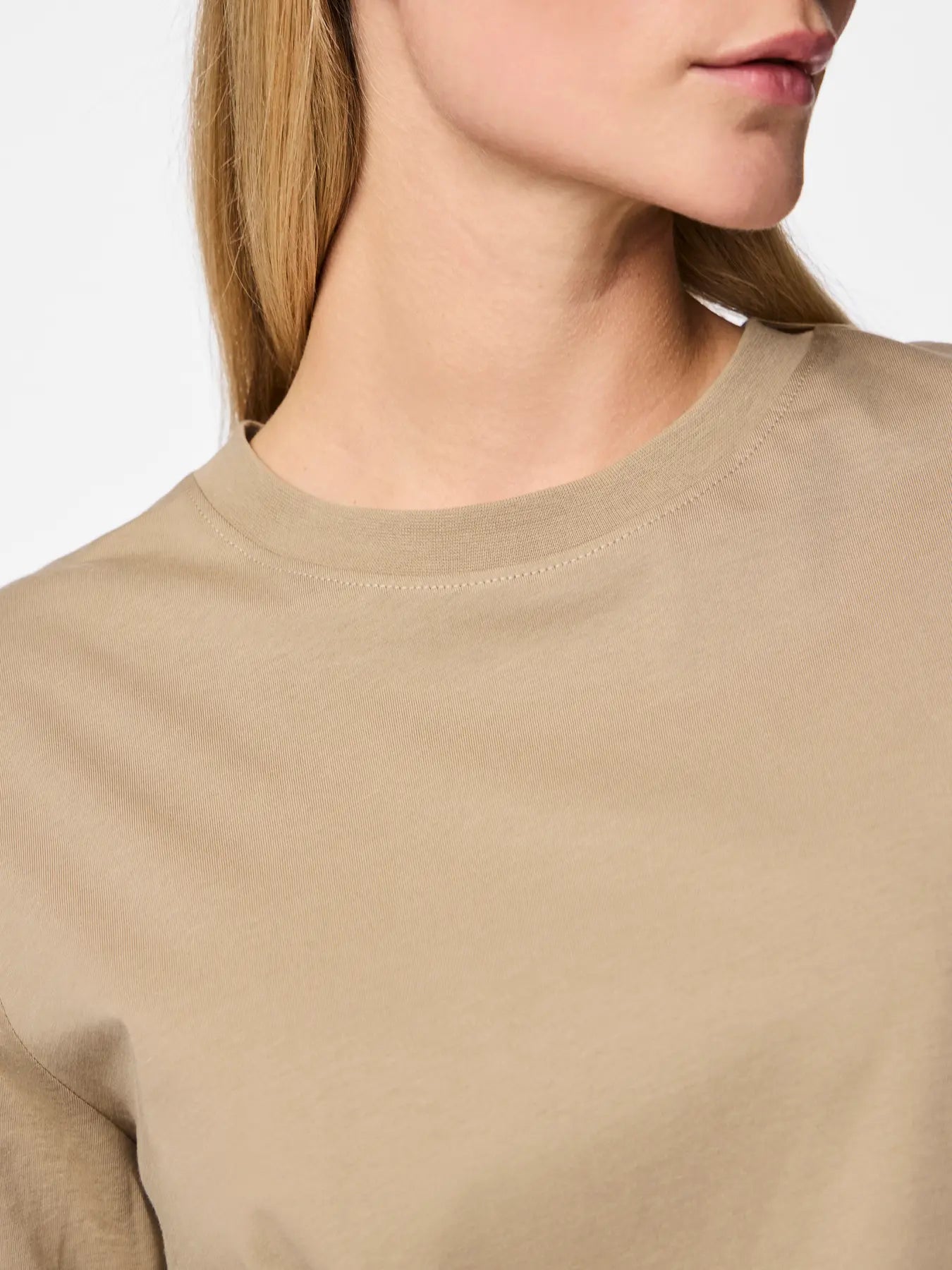 PCRIA SS SOLID TEE SILVER MINK