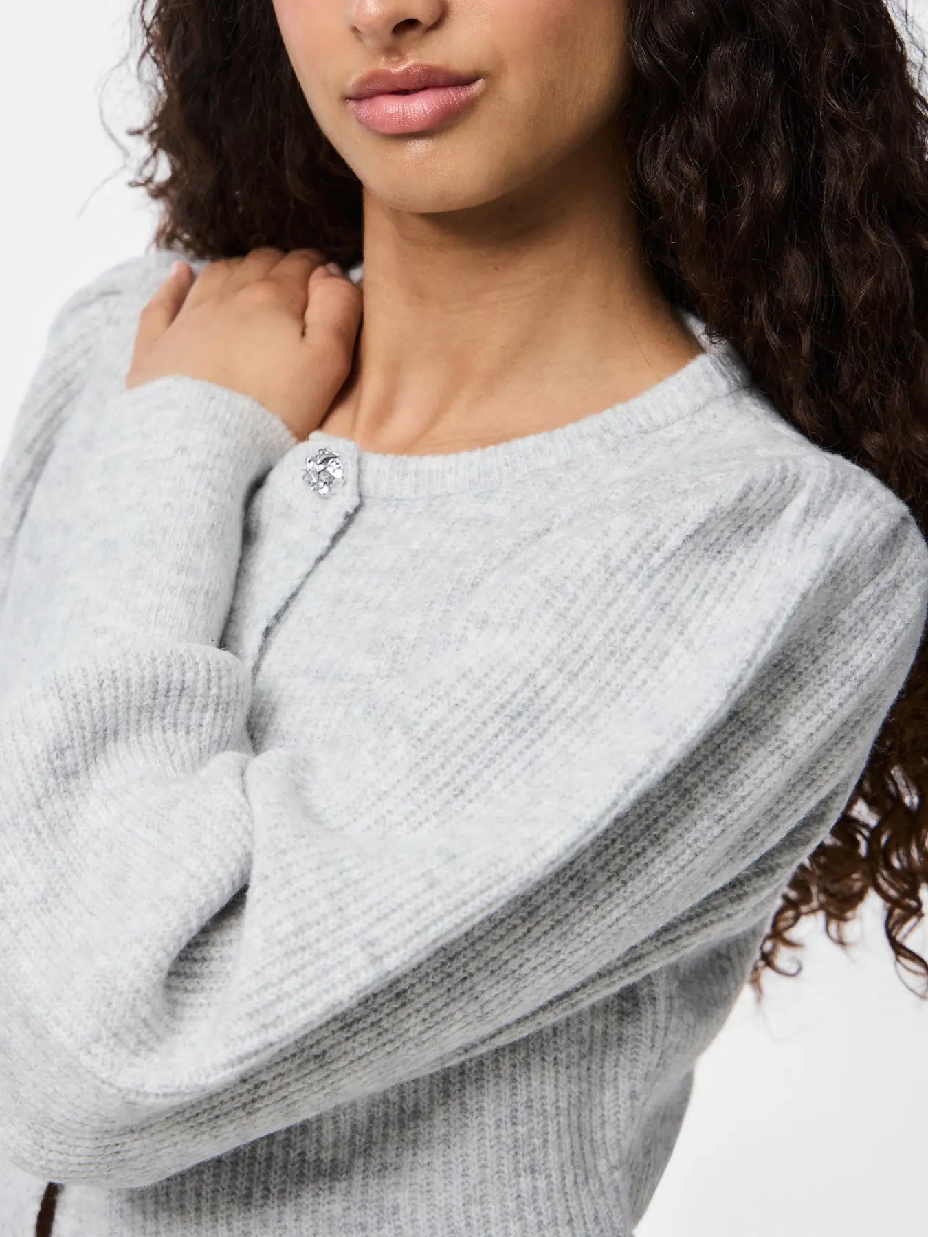 PCANNIE LS KNIT CARDIGAN LGM