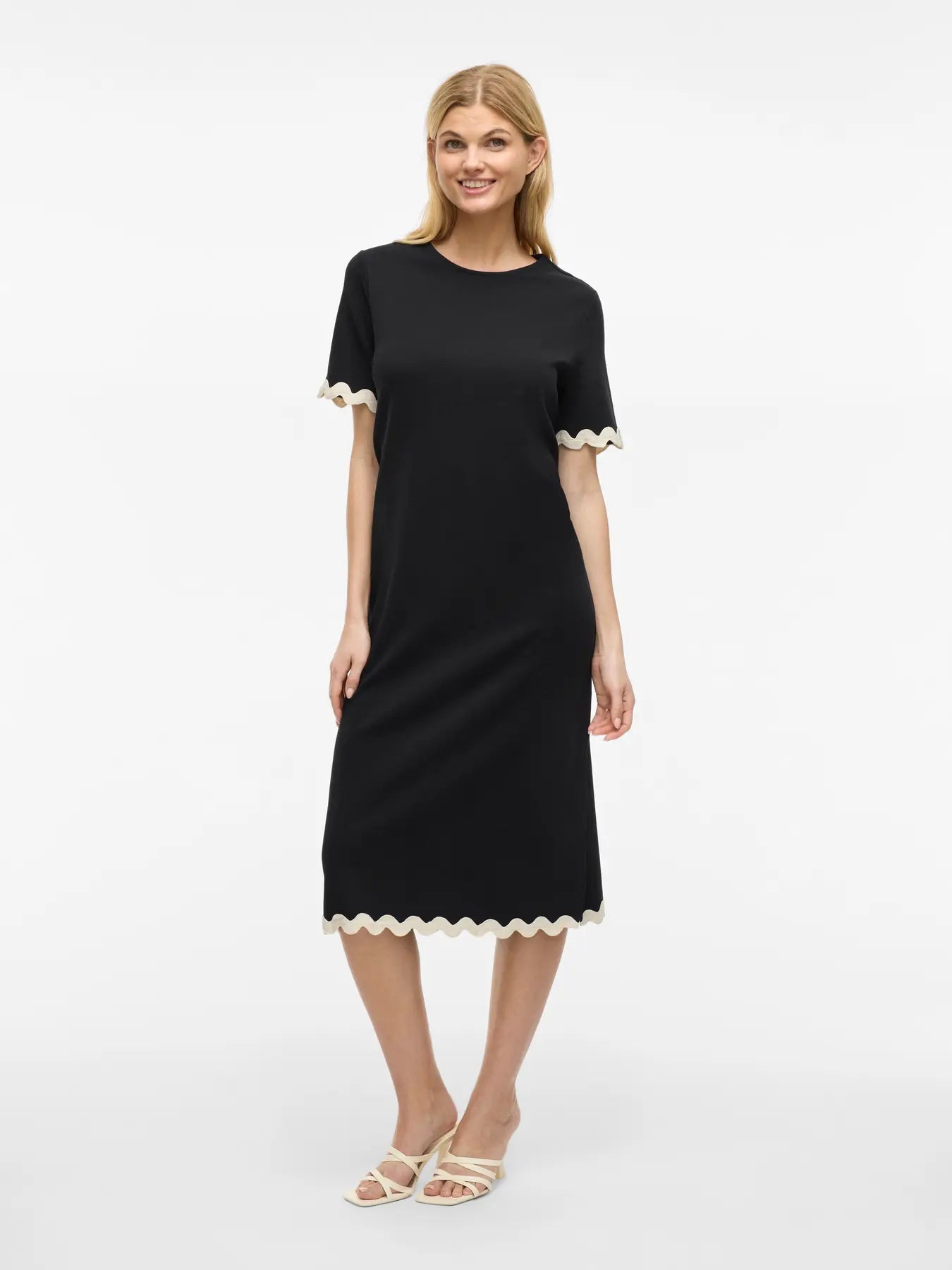 VICALISA O-NECK S/S MIDI DRESS