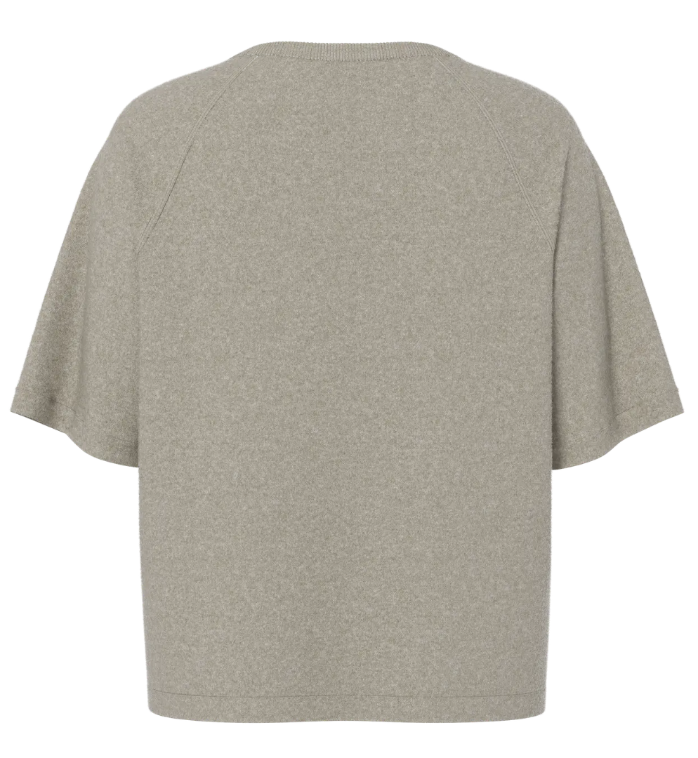 PCBREE SS O-NECK KNIT BEIGE