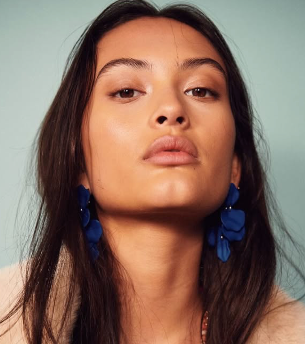 LEAF EARRINGS STRONG BLUE