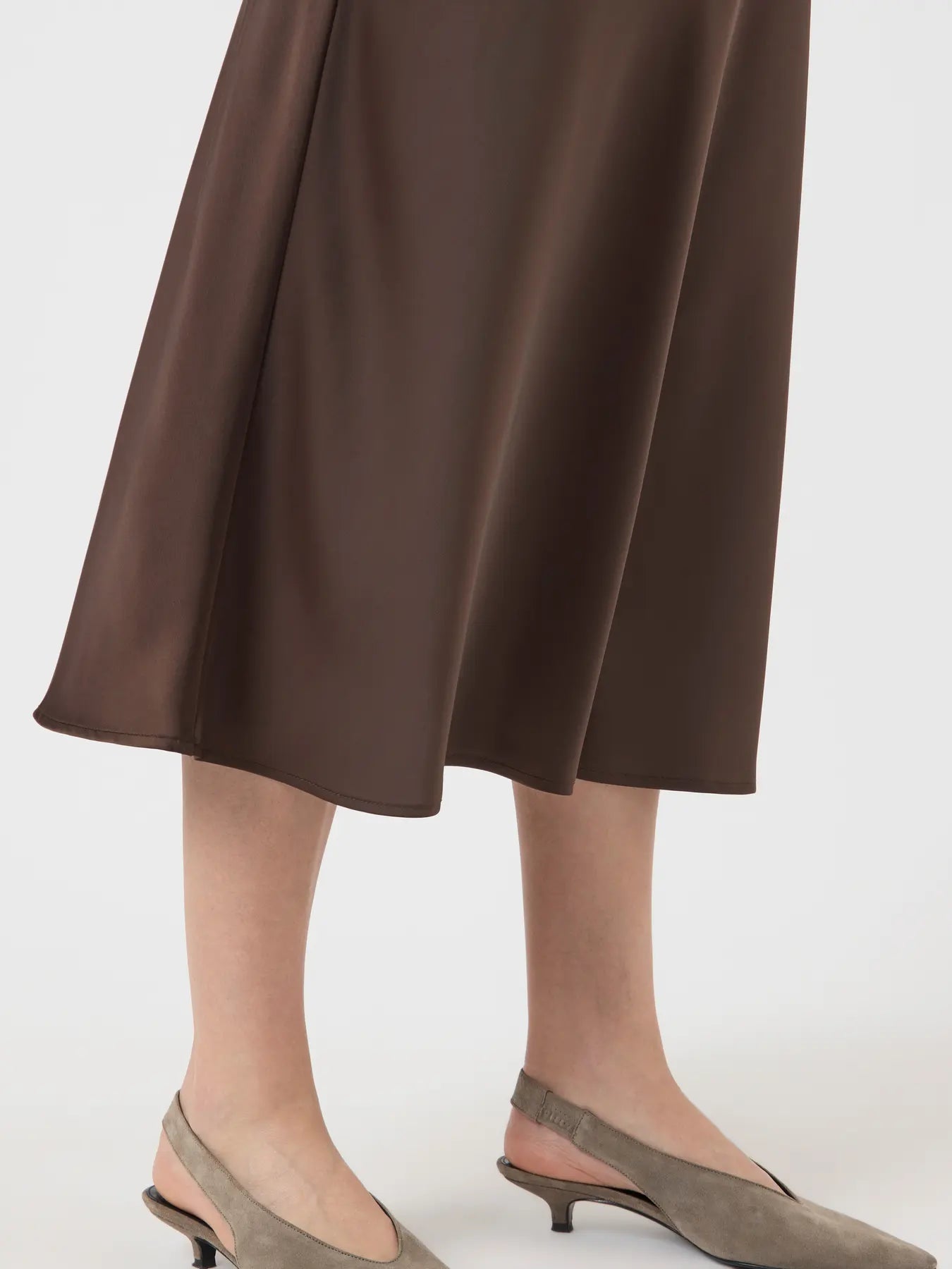 YASPELLA HW MIDI SKIRT CHOCOLATE BROWN
