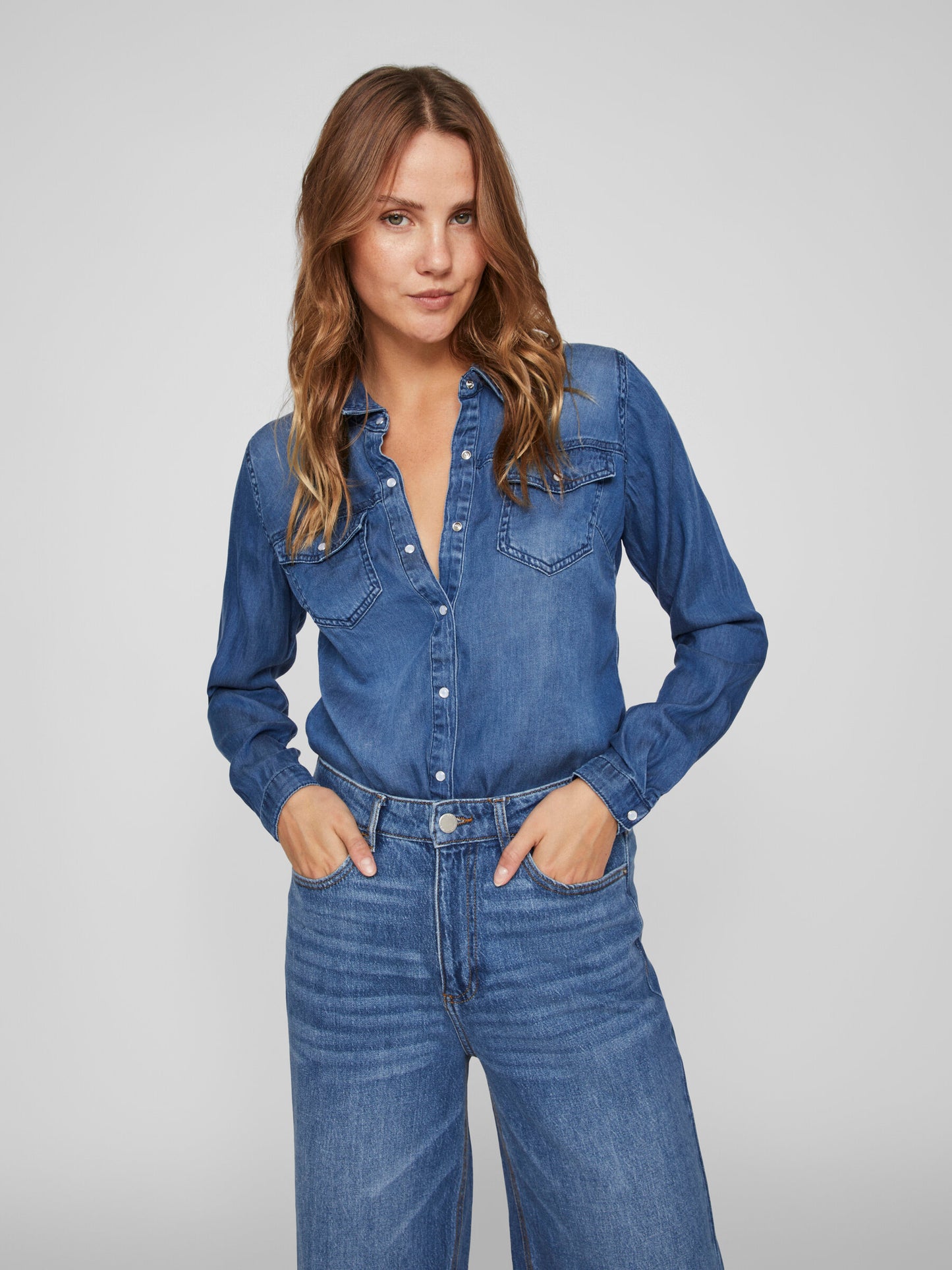 VIBISTA DENIM SHIRT MEDIUM BLUE DENIM