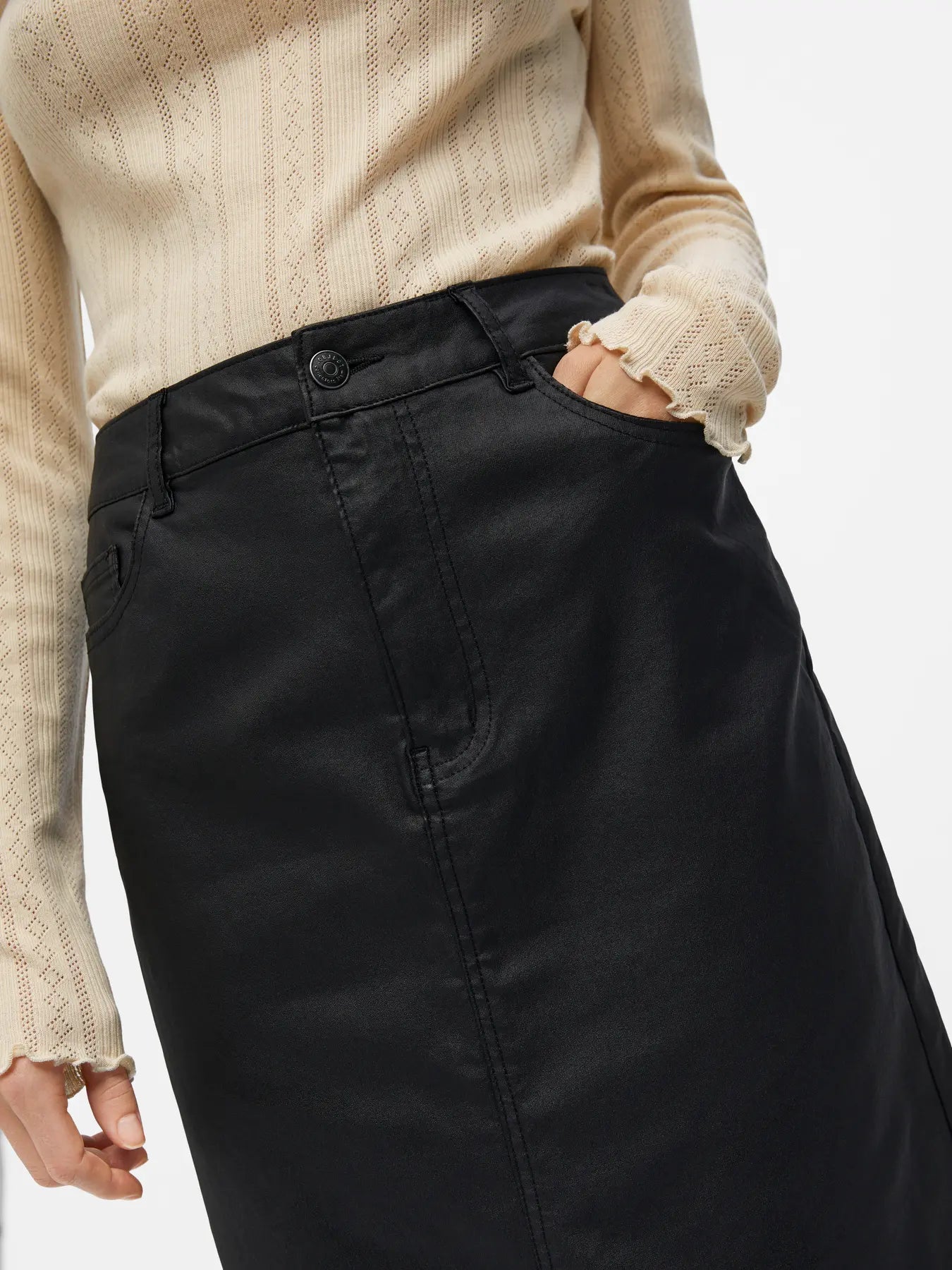 OBJNAYA COATED MW SKIRT