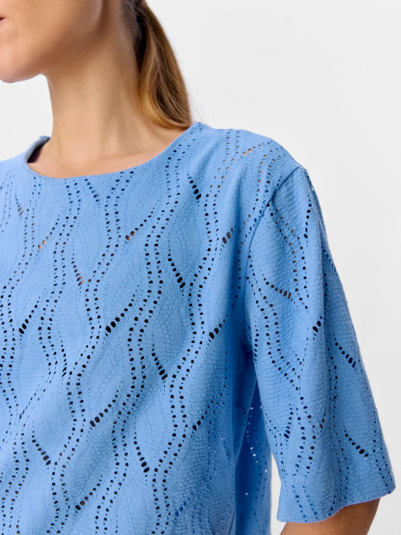 OBJAVA 2/4 LO O-NECK TOP BLUE