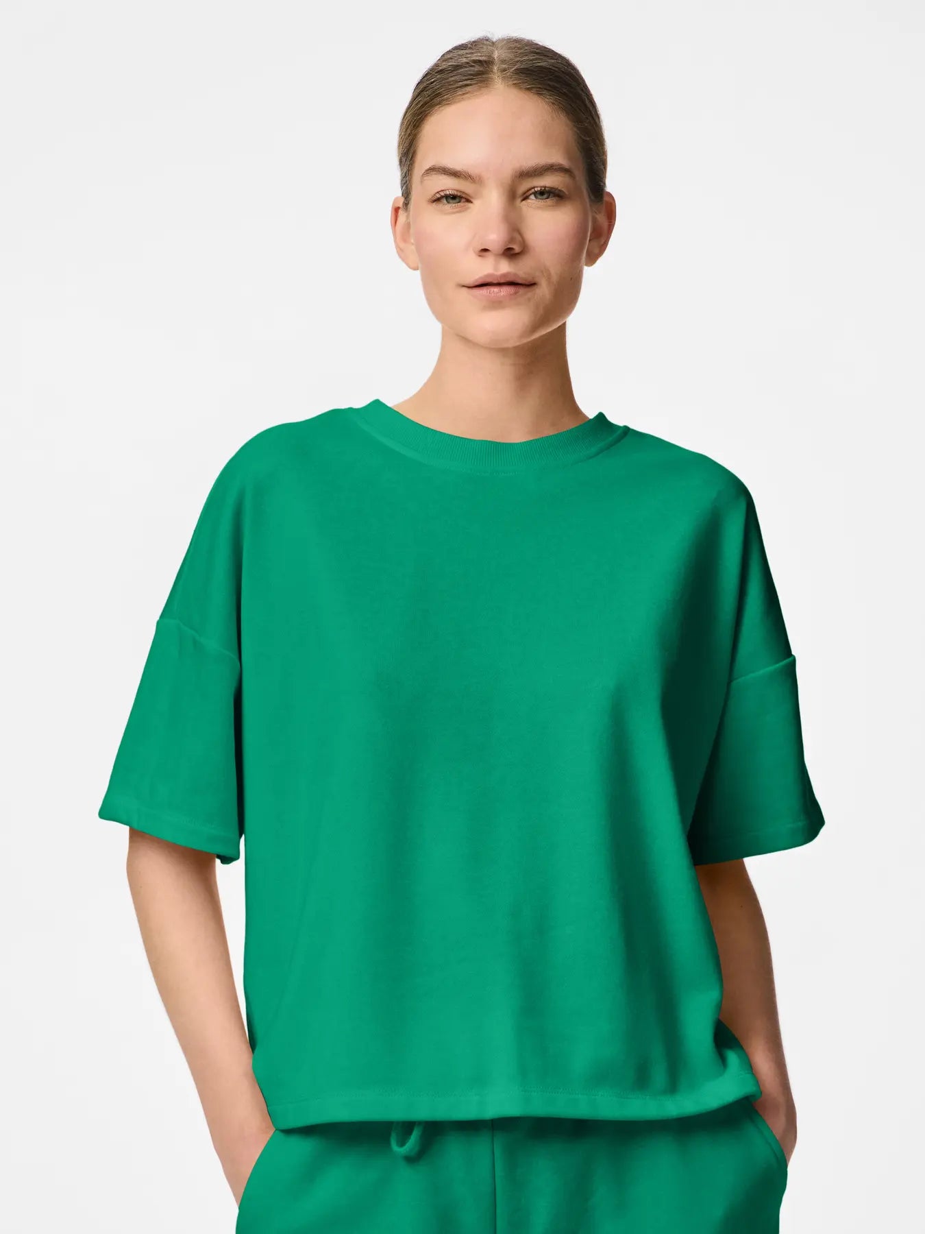 PCCHILLI 2/4 LOOSE SWEAT GREEN