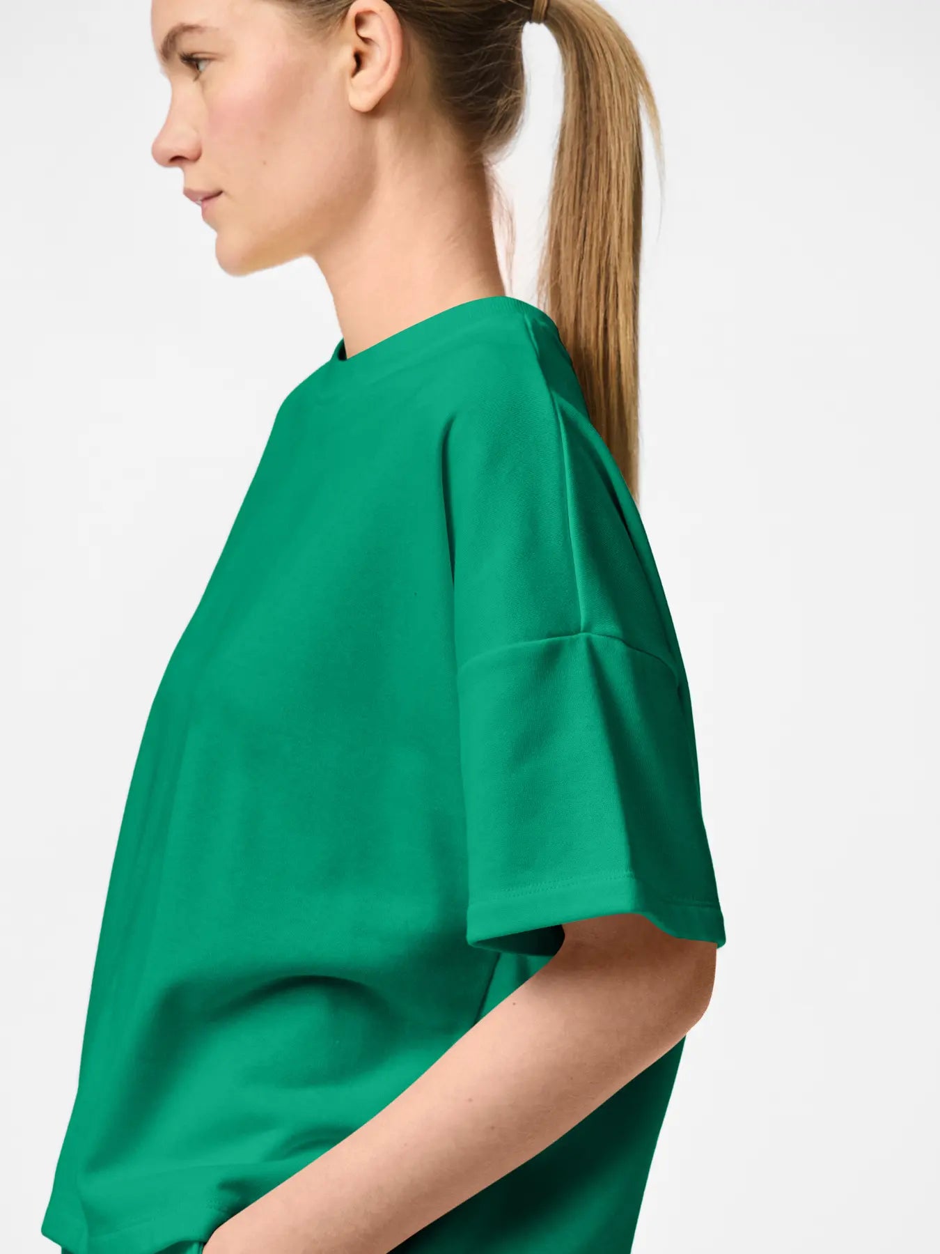 PCCHILLI 2/4 LOOSE SWEAT GREEN